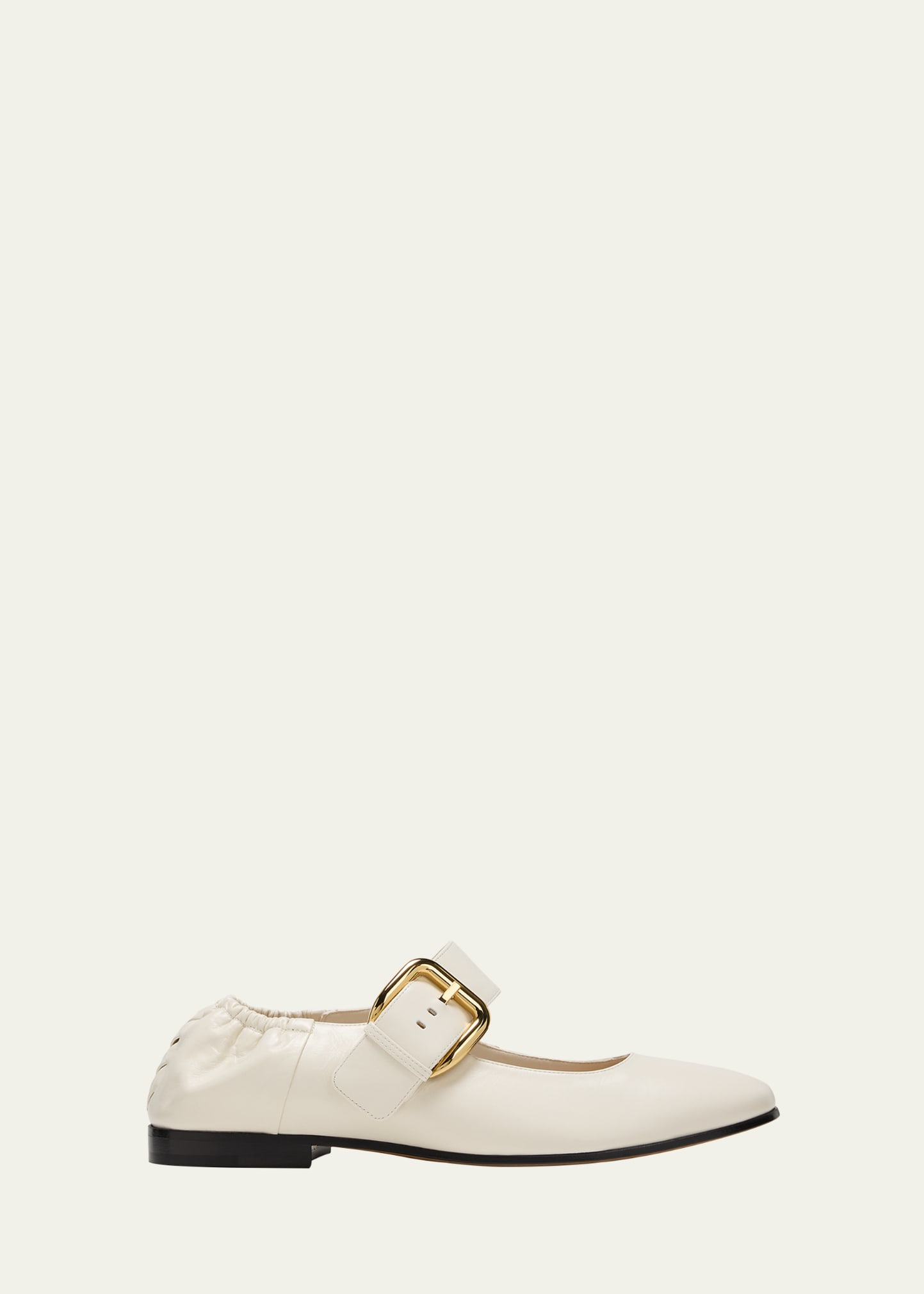 Bottega Veneta Astaire Leather Mary Jane Ballerina Flats In String