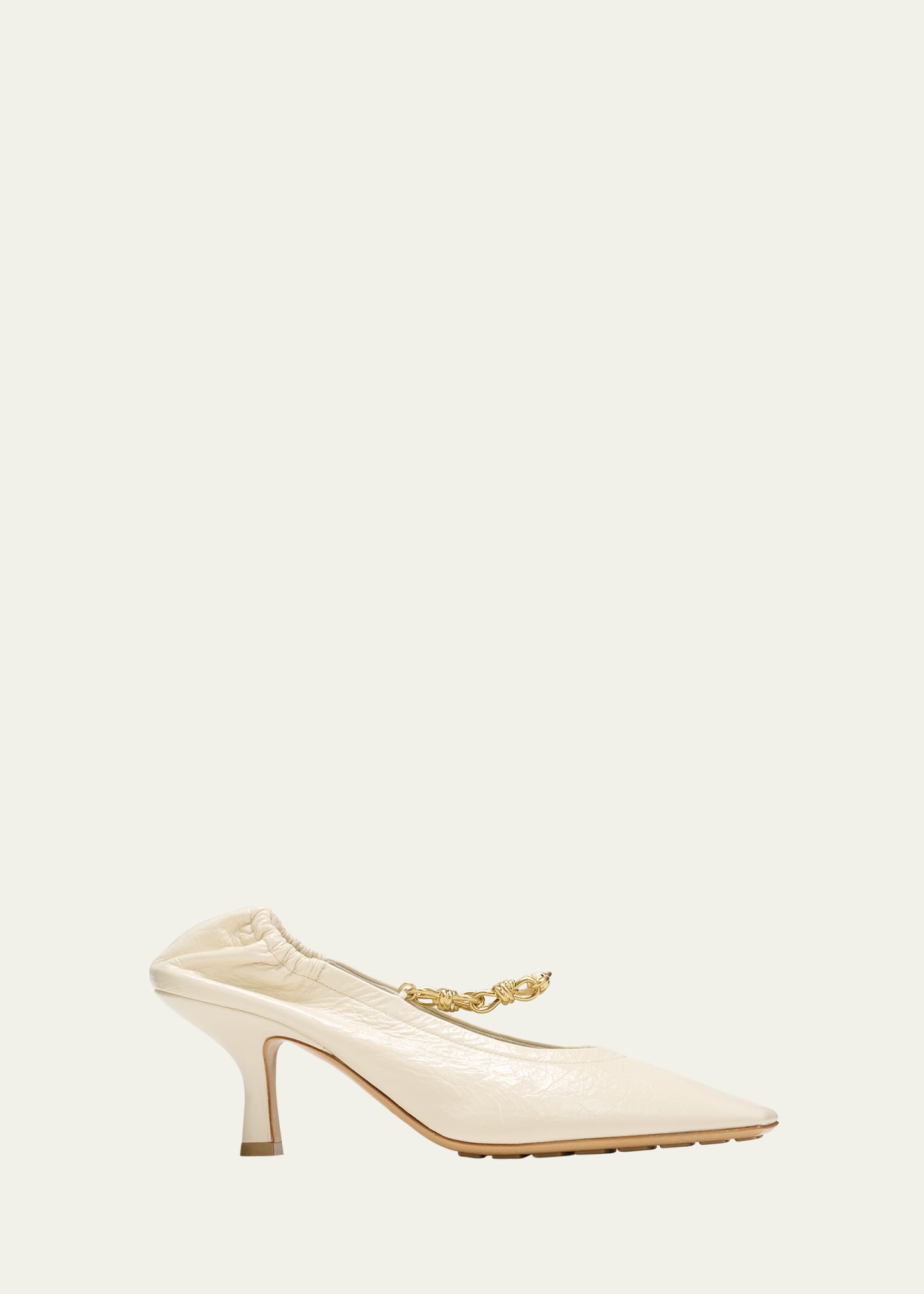 Bottega Veneta Sharp Chain Pumps In Sea Salt