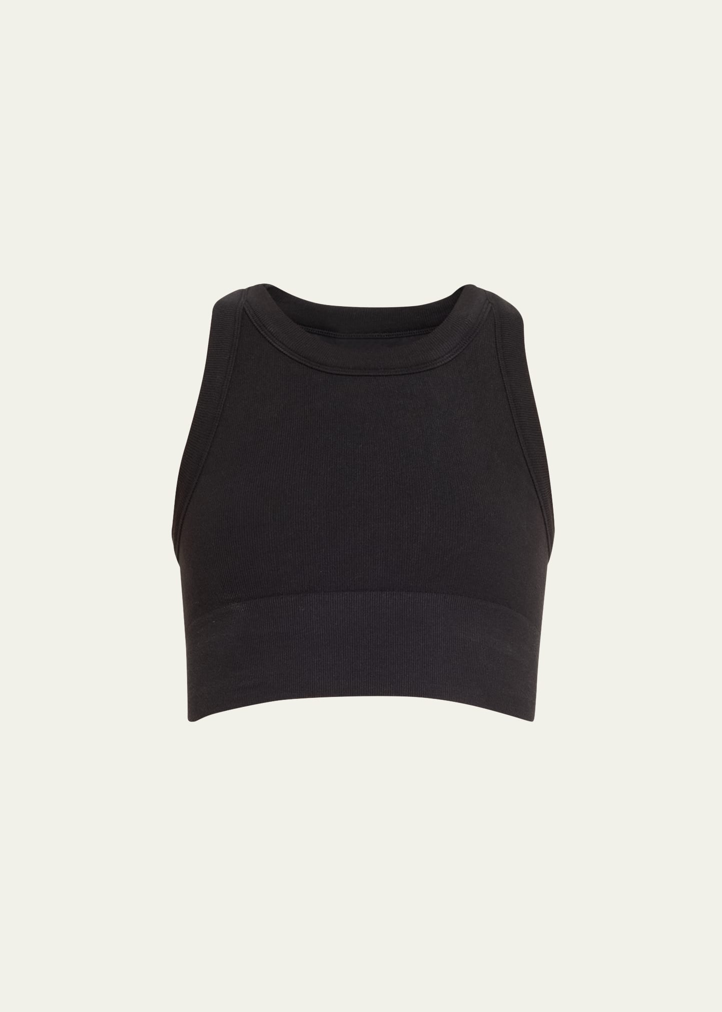 Shop Alo Yoga Seamless Delight High-neck Sports Bra In Black