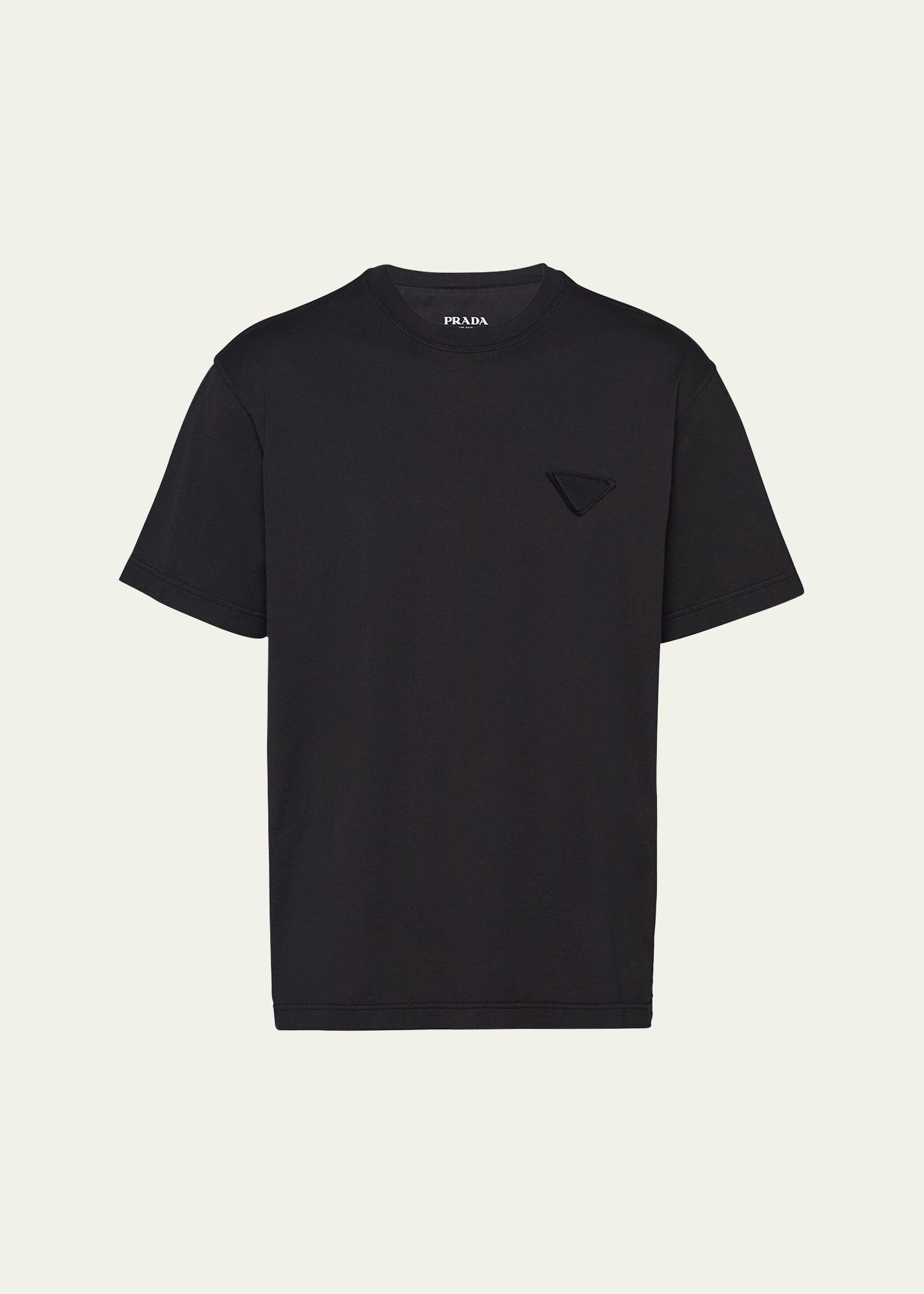Shop Prada Men's Jersey Conceptual Logo T-shirt In Nero