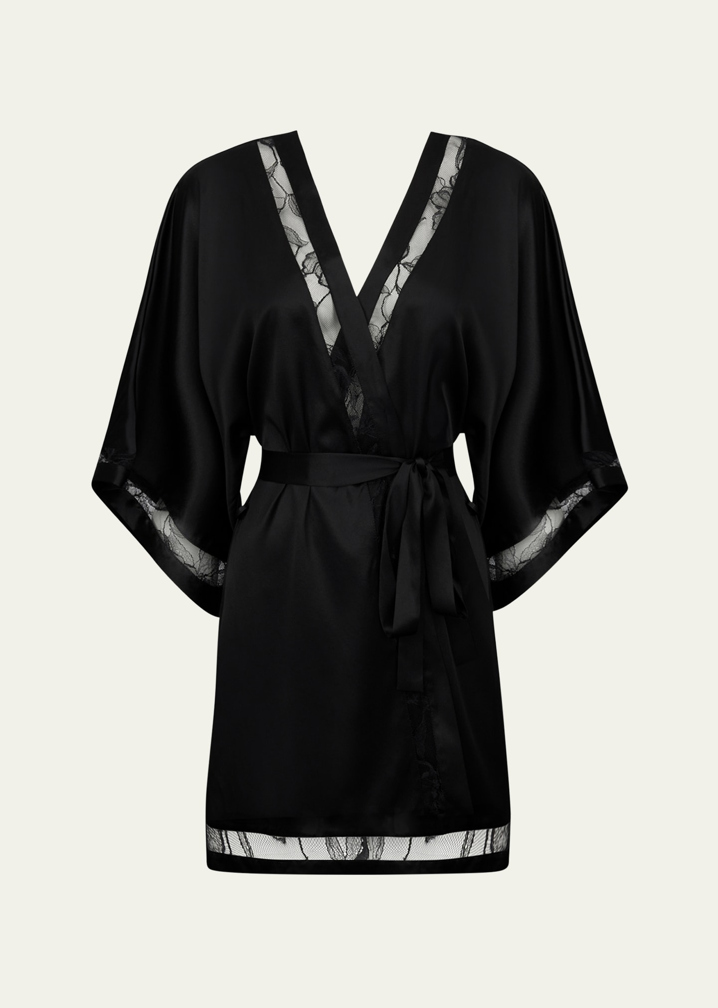 Shop Lise Charmel Adorable En Sexy Lace-inset Mini Kimono In No/noir