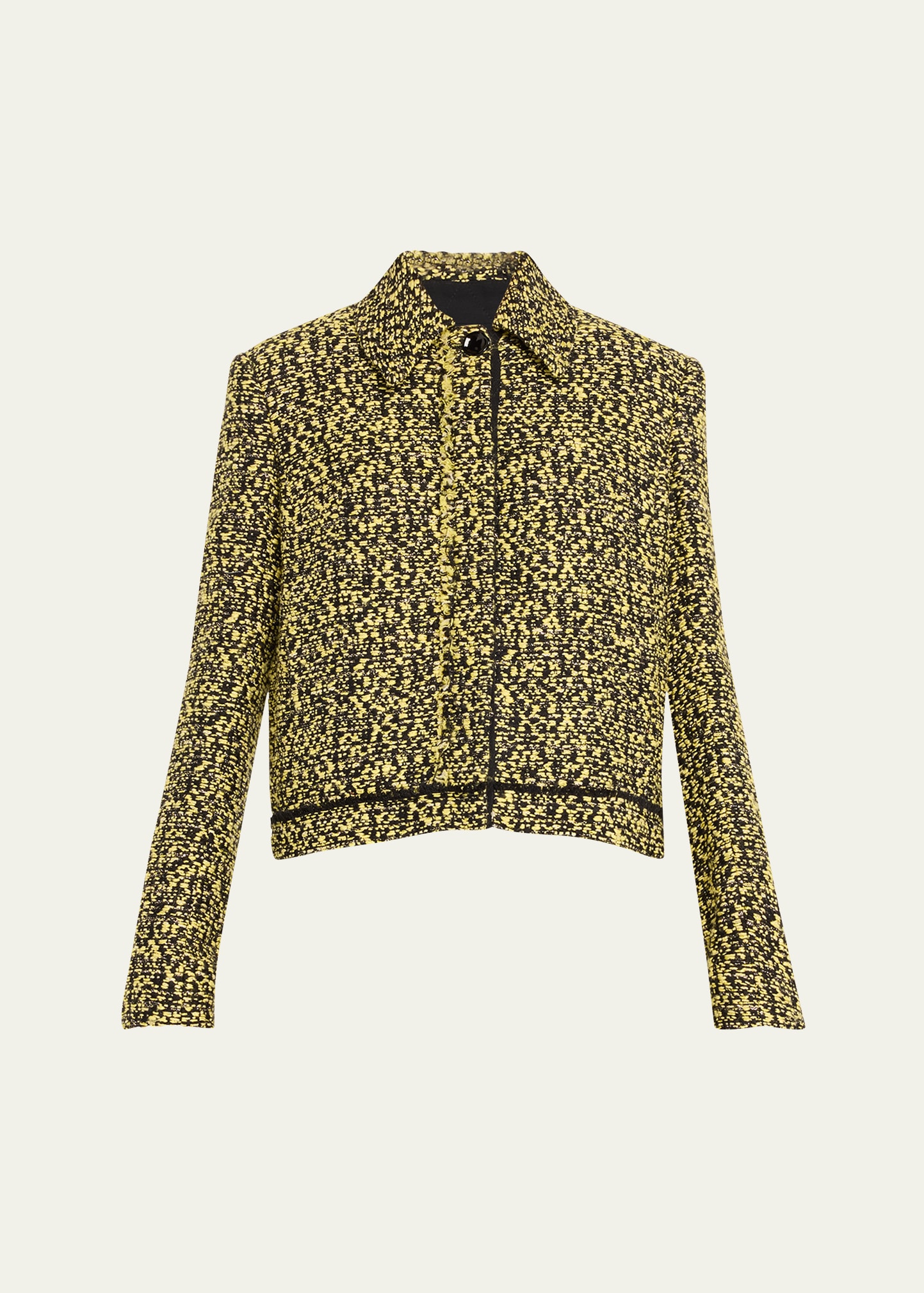 Jason Wu Collection Tweed Button Front Jacket In Green