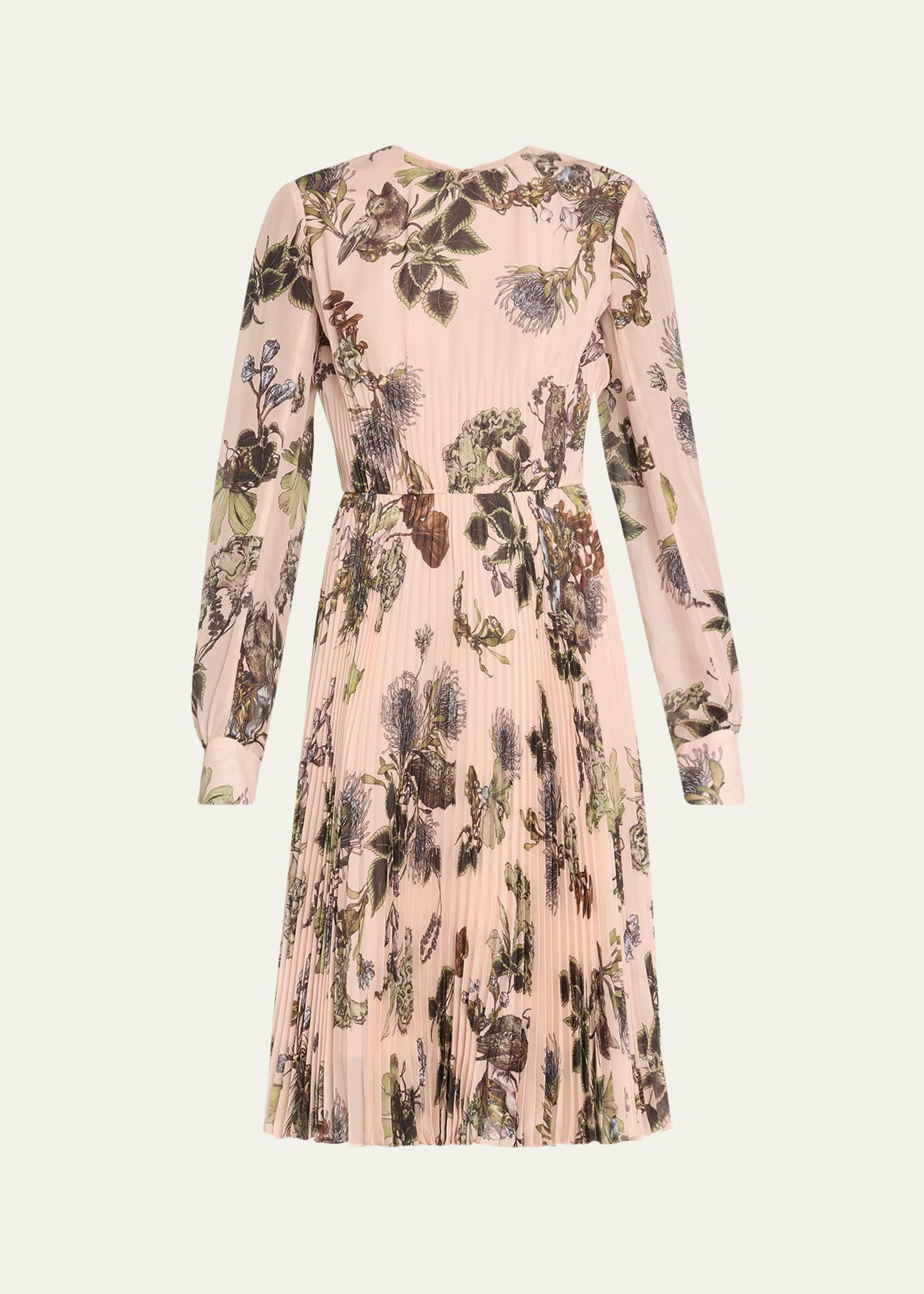 Forest Floral Pleated Short Dress