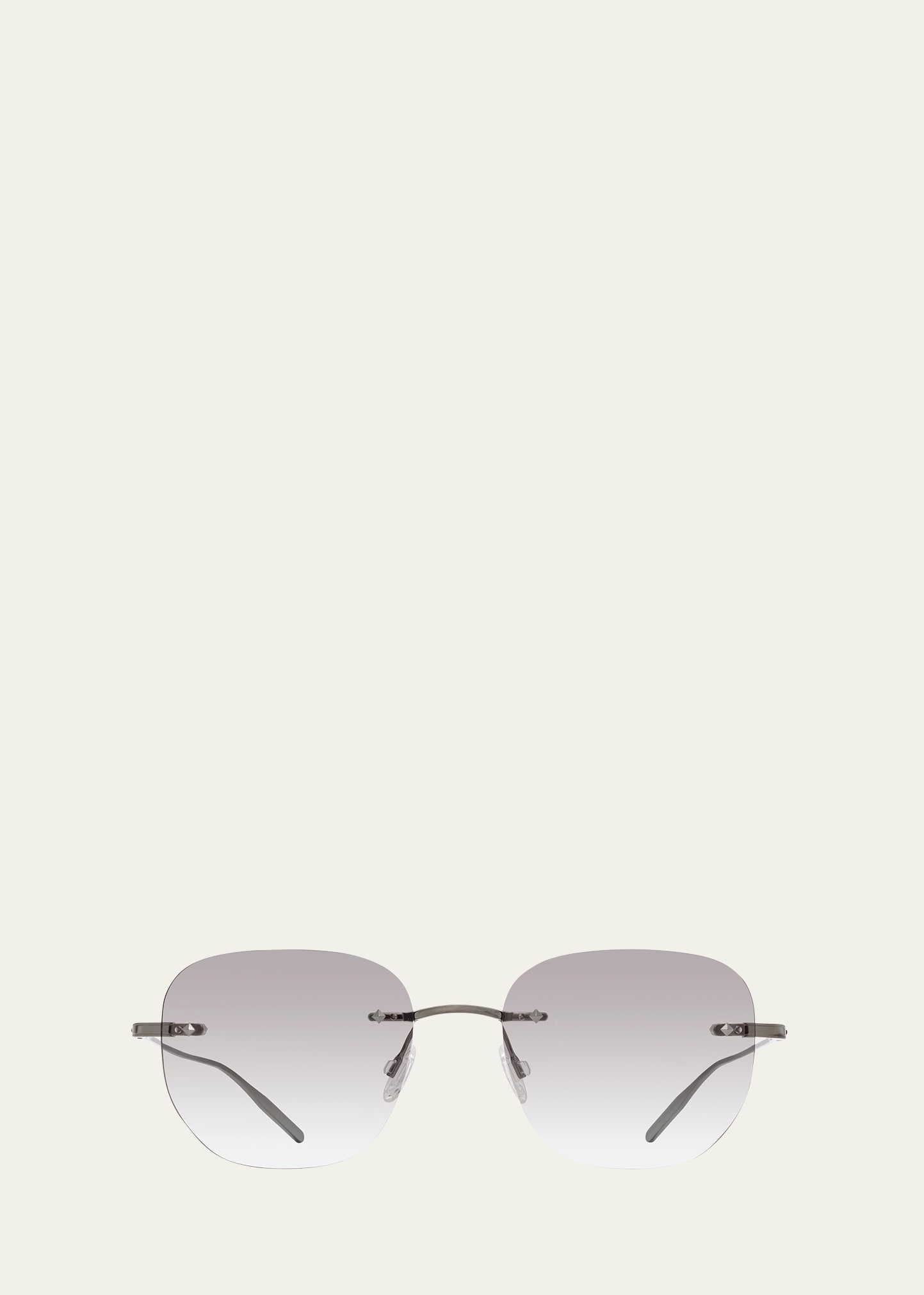 Men's Tyrone Titanium Rimless Square Sunglasses