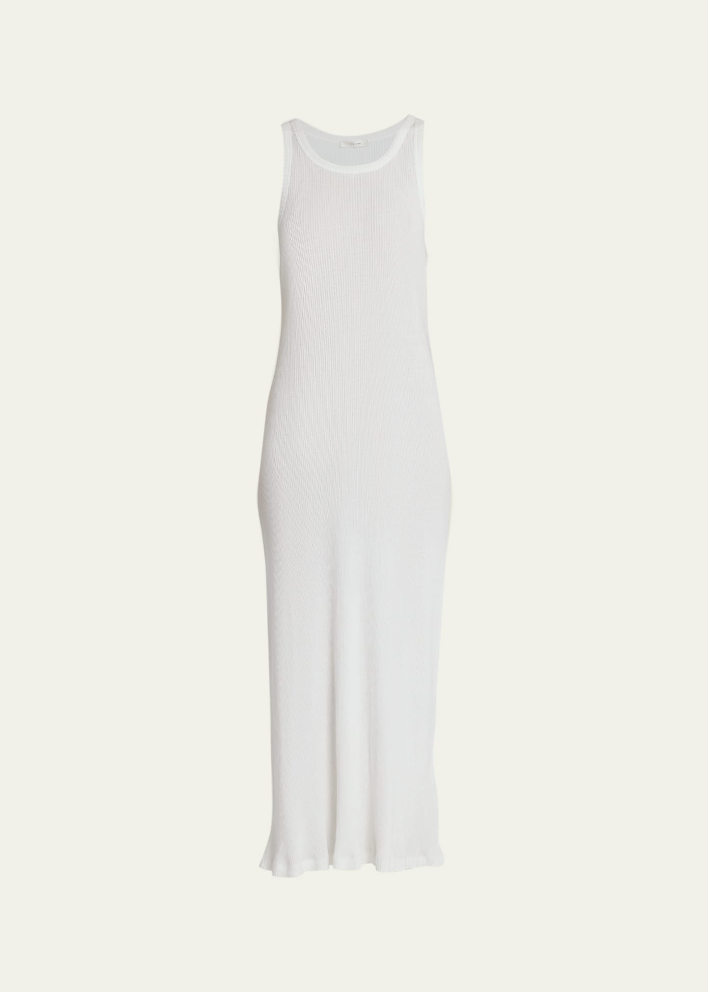 The Row Yule Sleeveless Rib Maxi Dress In White