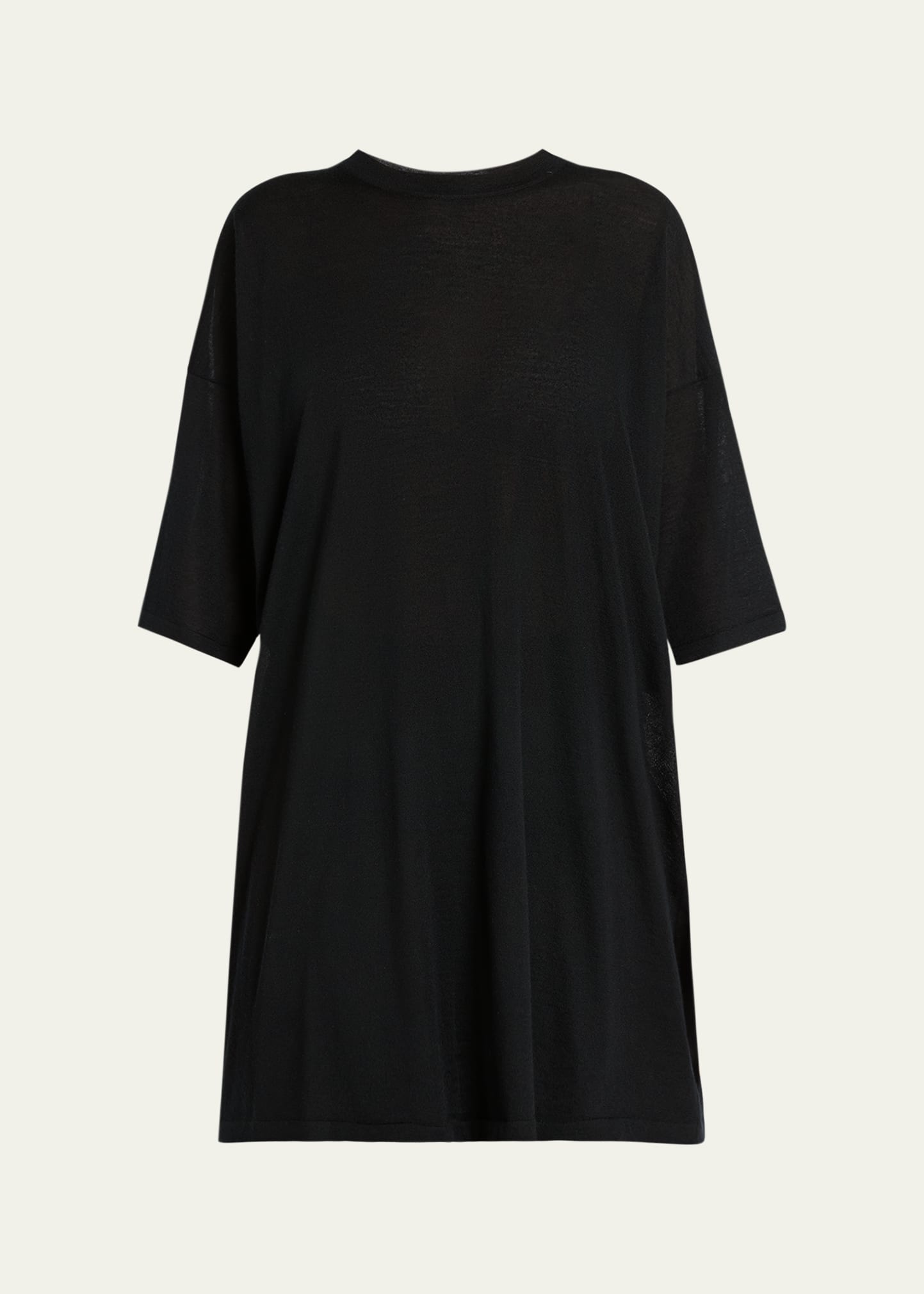 Shop The Row Graig Short-sleeve Oversized Cashmere Top In Black