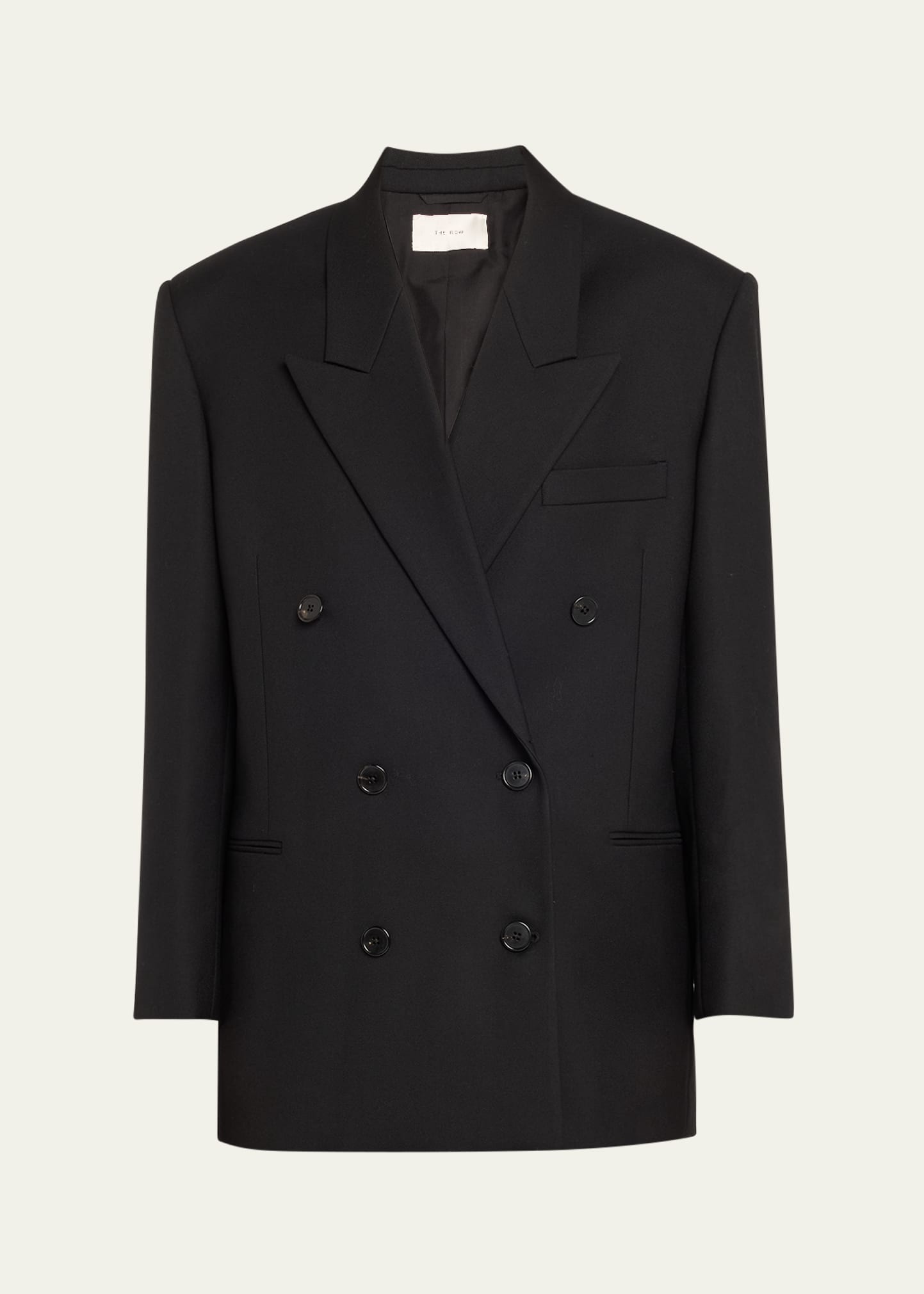 The Row Timoty Oversize Wool Blazer Jacket In Black