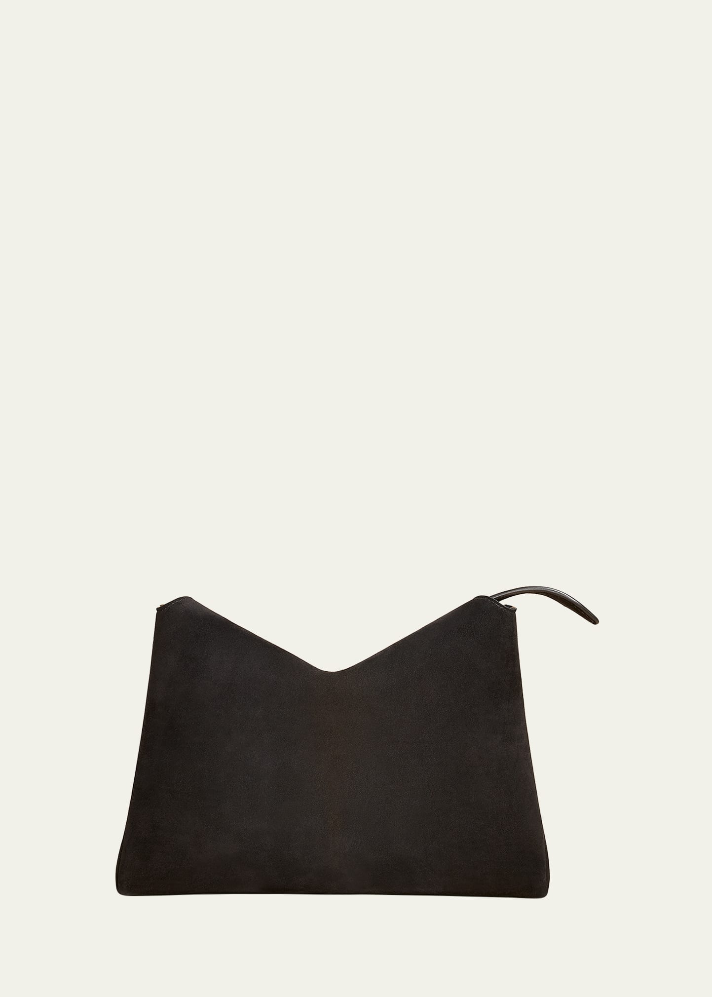 Khaite Medium Lina Suede Crossbody Bag In Black
