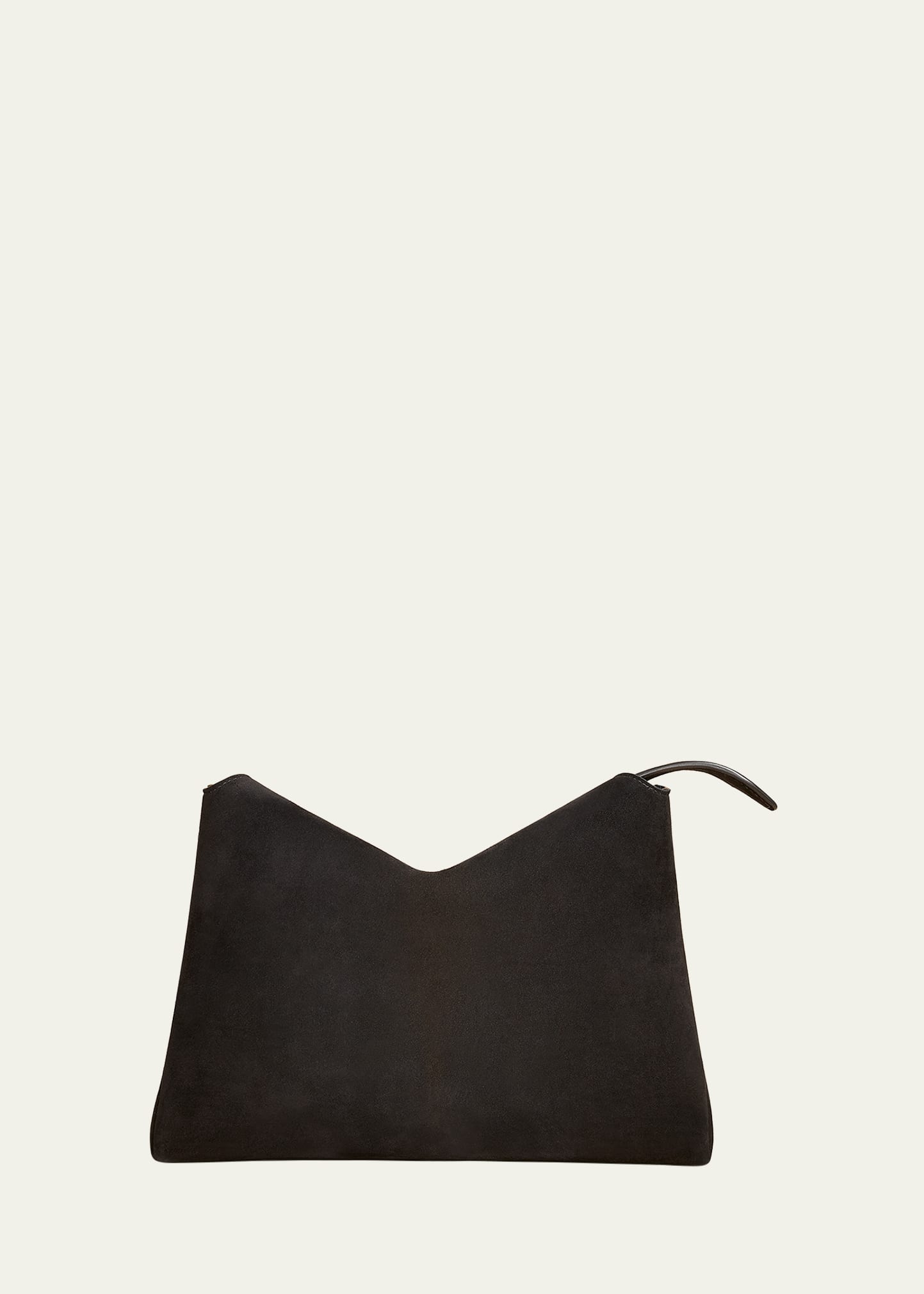 Khaite Lina Medium Suede Crossbody Bag In Black