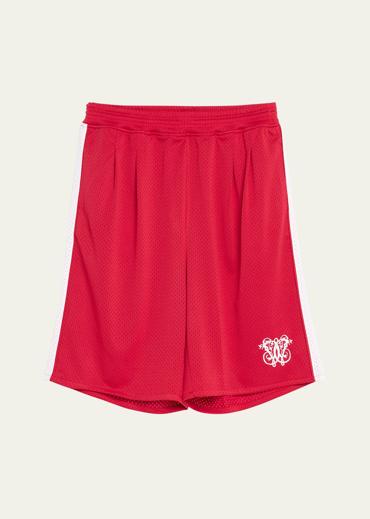 Shop Willy Chavarria Men's Mesh Basketball Shorts In Red White
