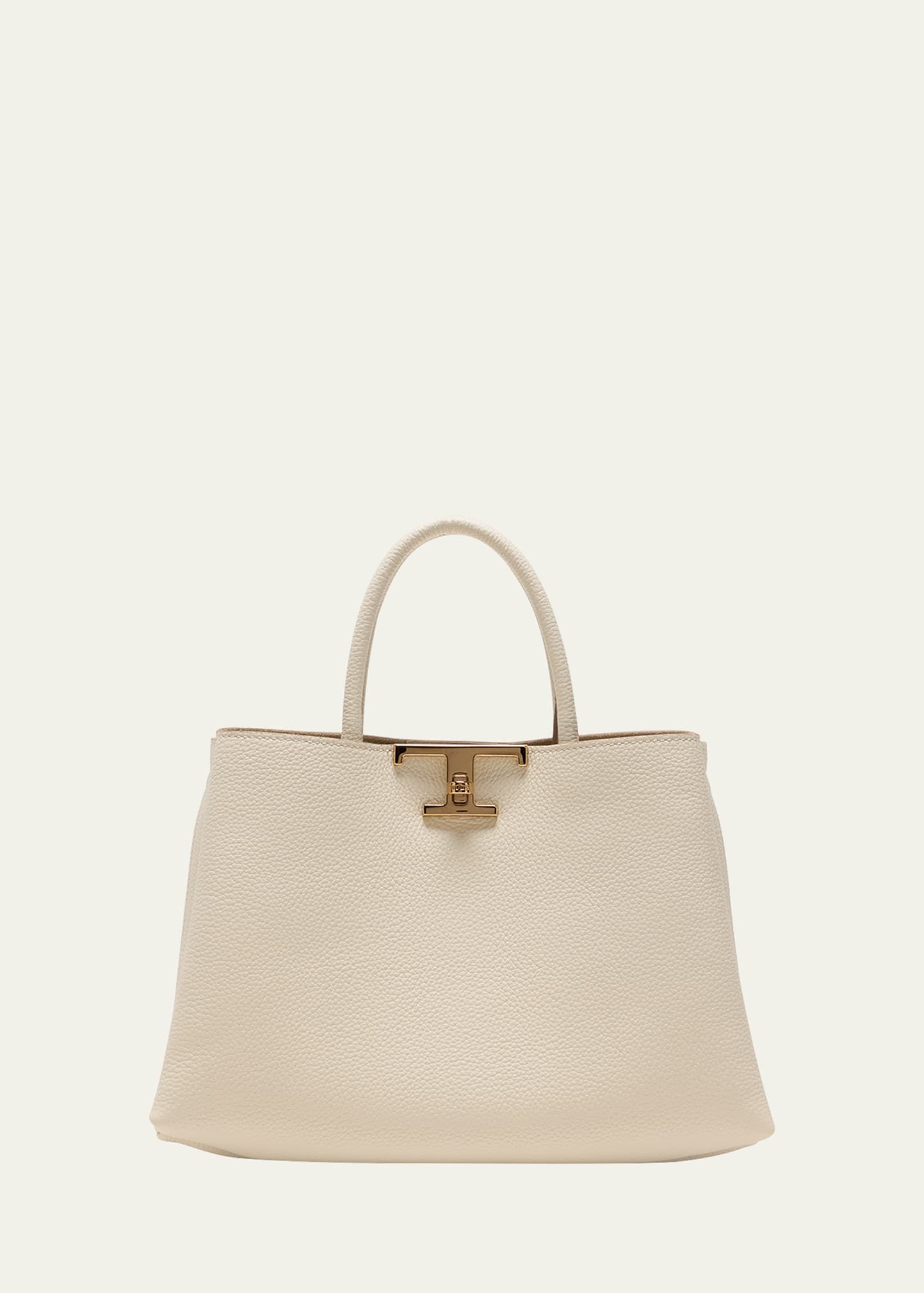 Tod's Small Leather Top-handle Bag In Stucco