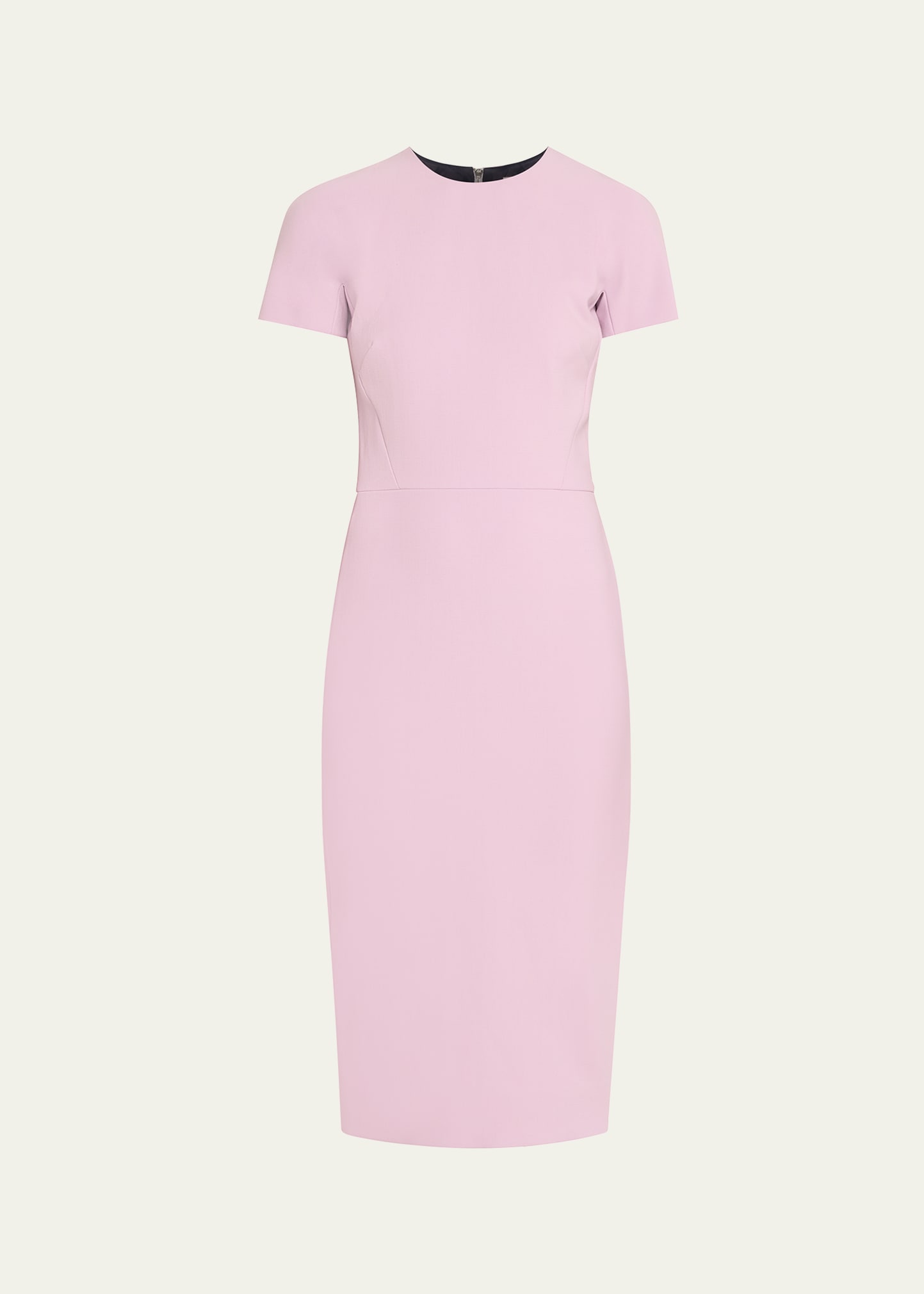 Victoria Beckham T-shirt Sheath Dress With Back Zipper In Pink