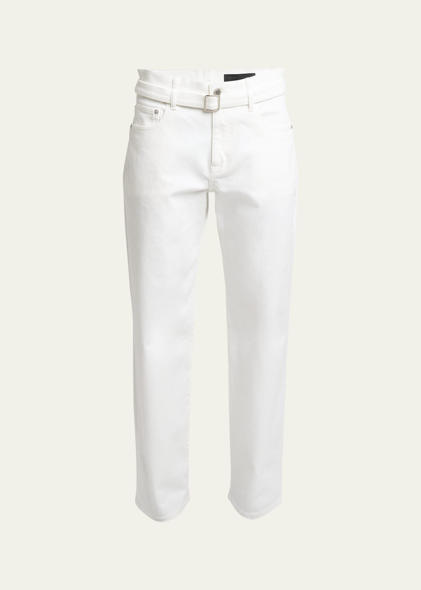 Shop Proenza Schouler Ellsworth Straight Leg Belted Jeans In White