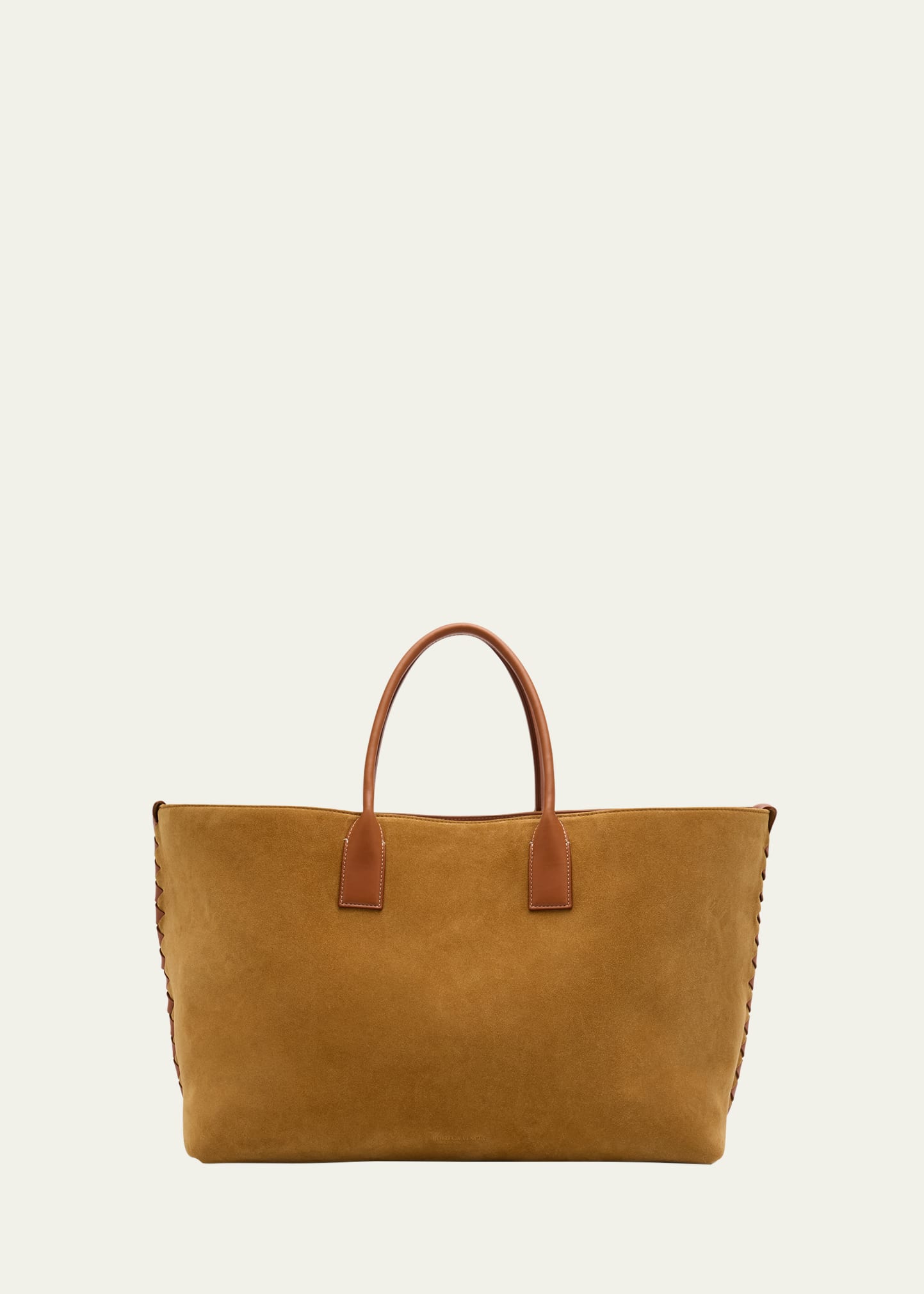 Bottega Veneta Cabat Large Suede Shoulder Bag In Brown