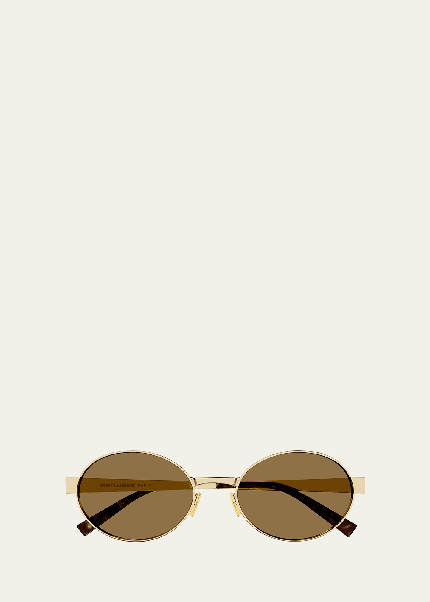 Saint Laurent Sl 692 Feminine Fashion Icons Metal Oval Sunglasses In Gold