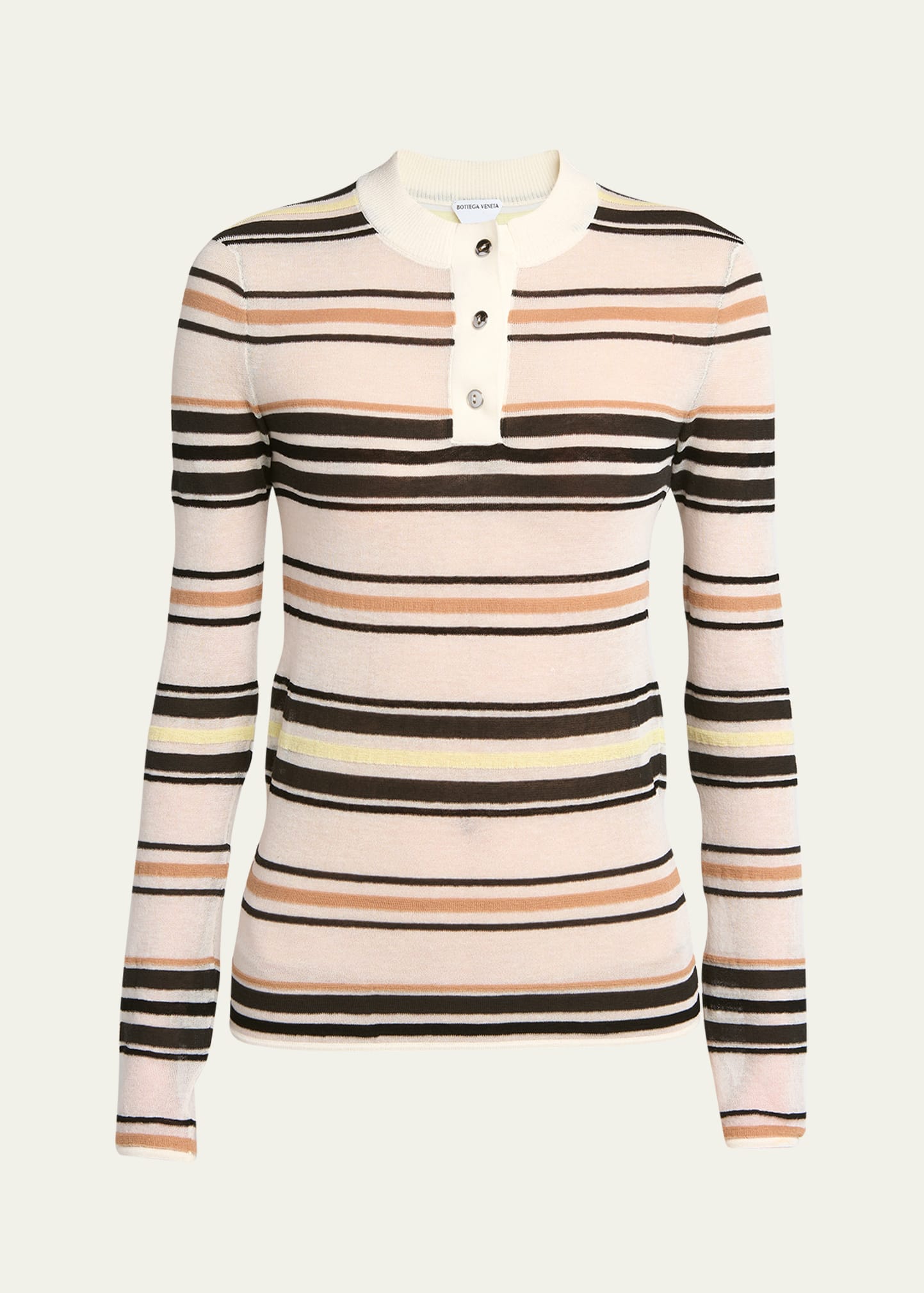 Shop Bottega Veneta Stripe Knit Sweater In Multiyello