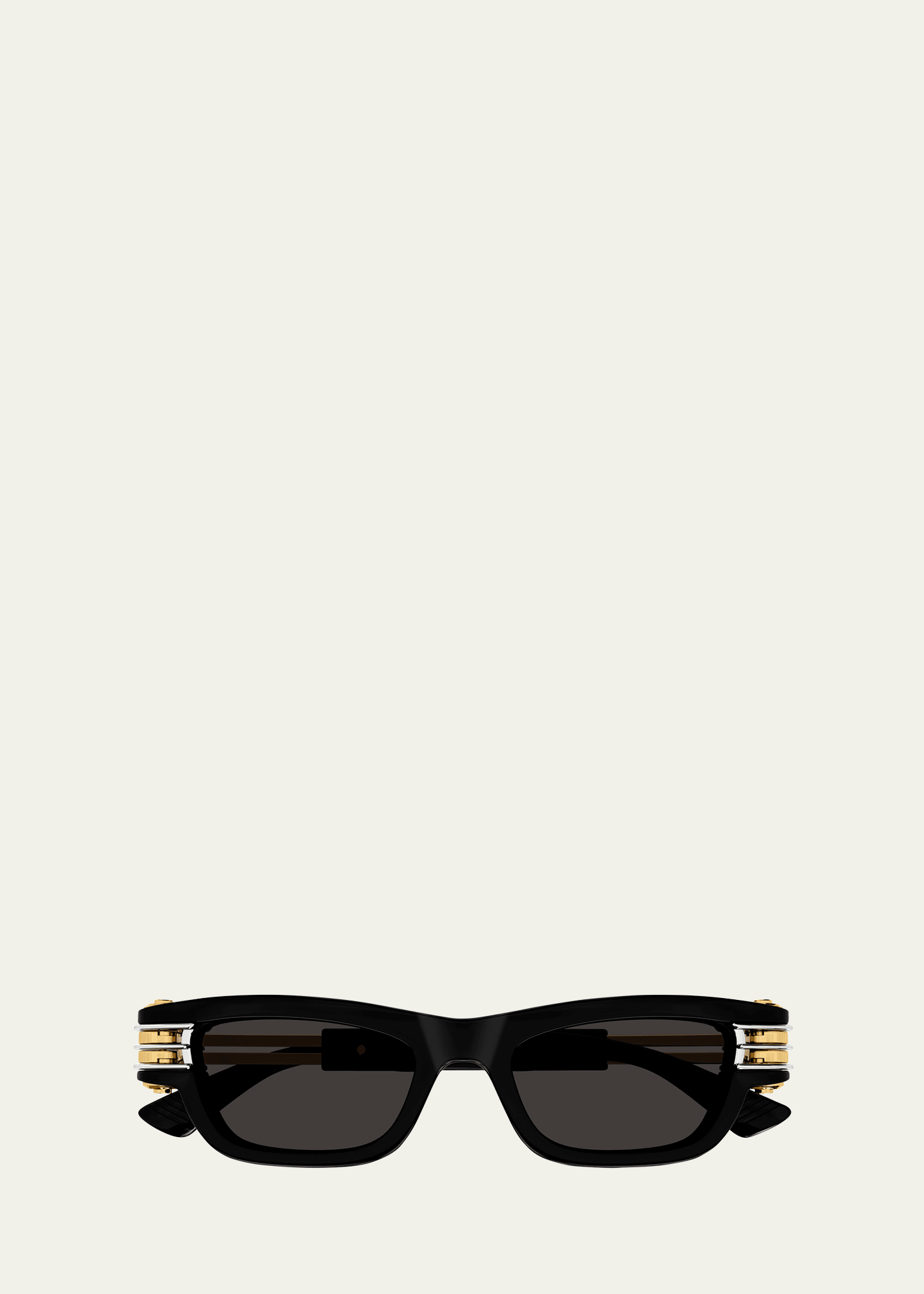 Bottega Veneta Bolt Plastic Rectangle Sunglasses In Black