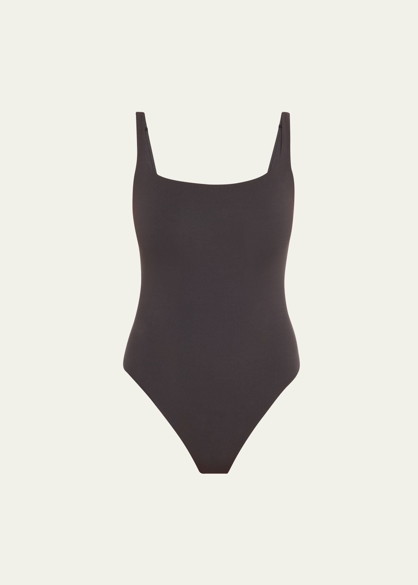 Skims Fits Everybody Square-neck Bodysuit In Onyx