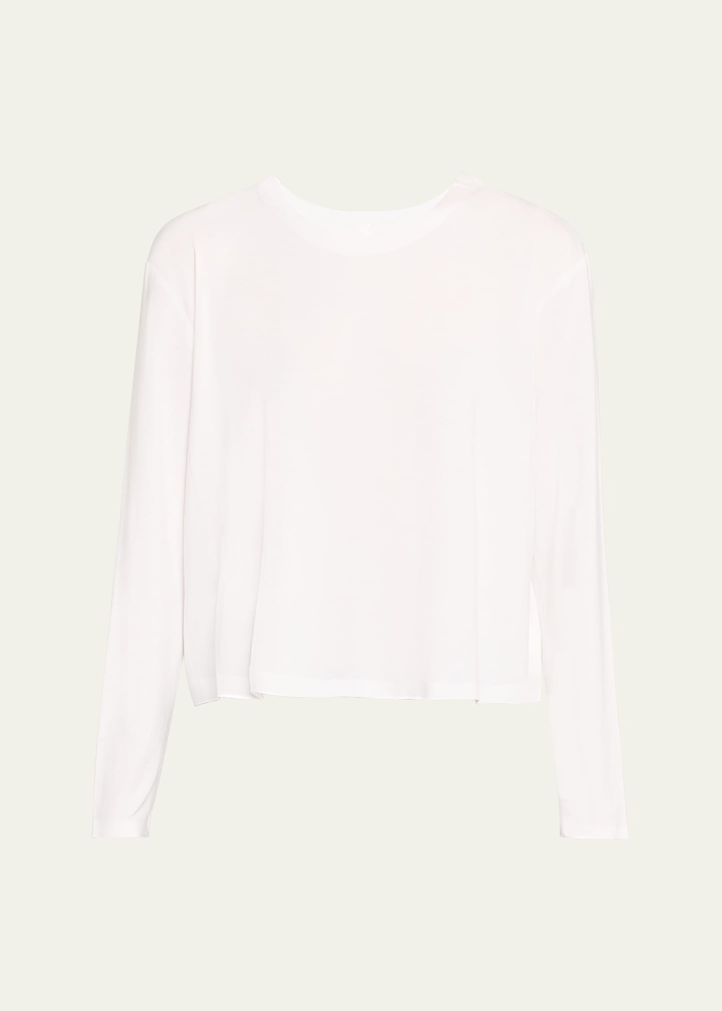 Cropped Boyfriend Long-Sleeve Crewneck Tee