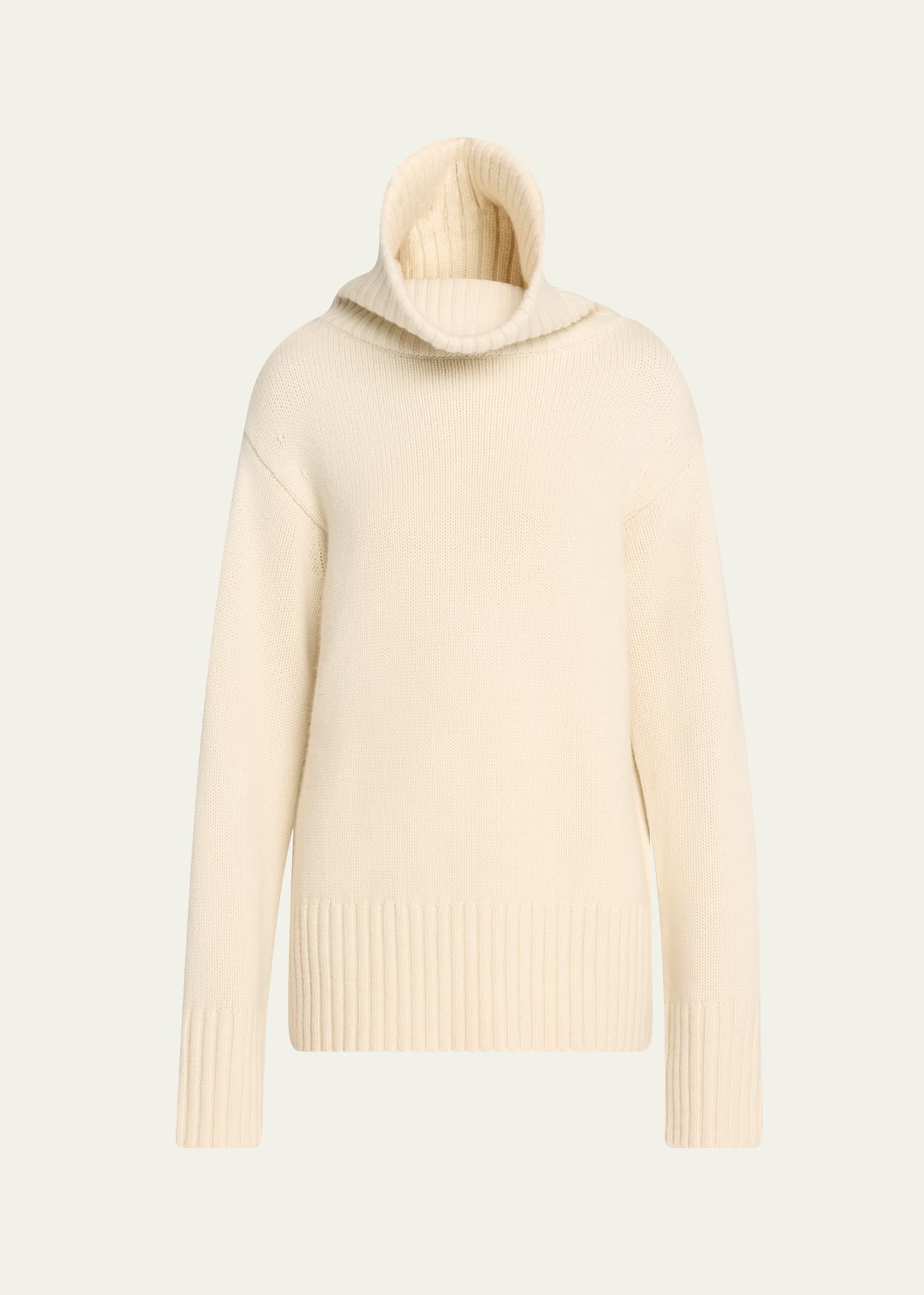 Michael Kors Oversized Turtleneck Cashmere Sweater In Ivory