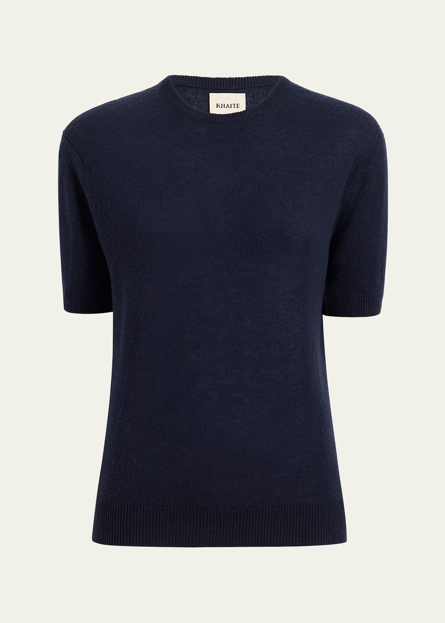 Khaite Pierre Cashmere Short-sleeve Sweater In Blue