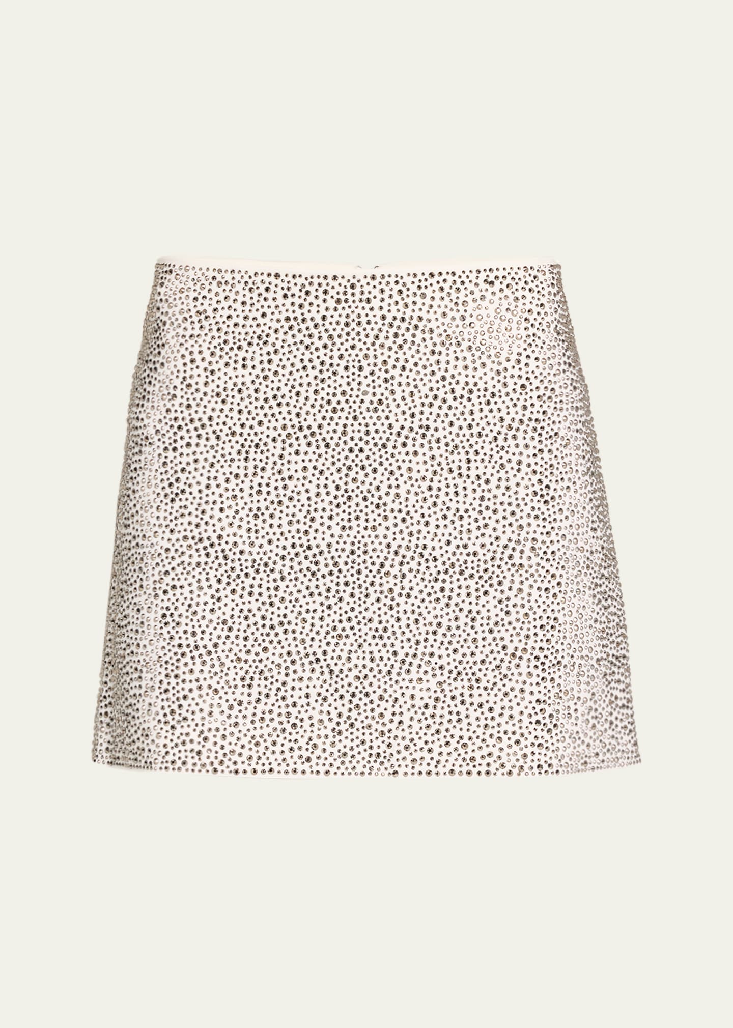 Alice And Olivia Riley Sequined A-line Mini Skirt In Neutral