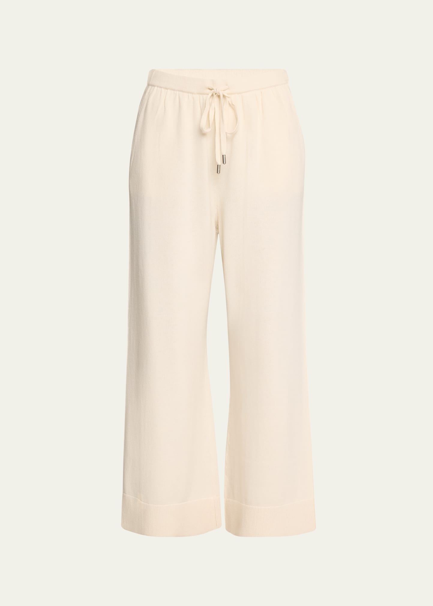 Simkhai Celine Cotton And Cashmere Wide-leg Pants In Ivory