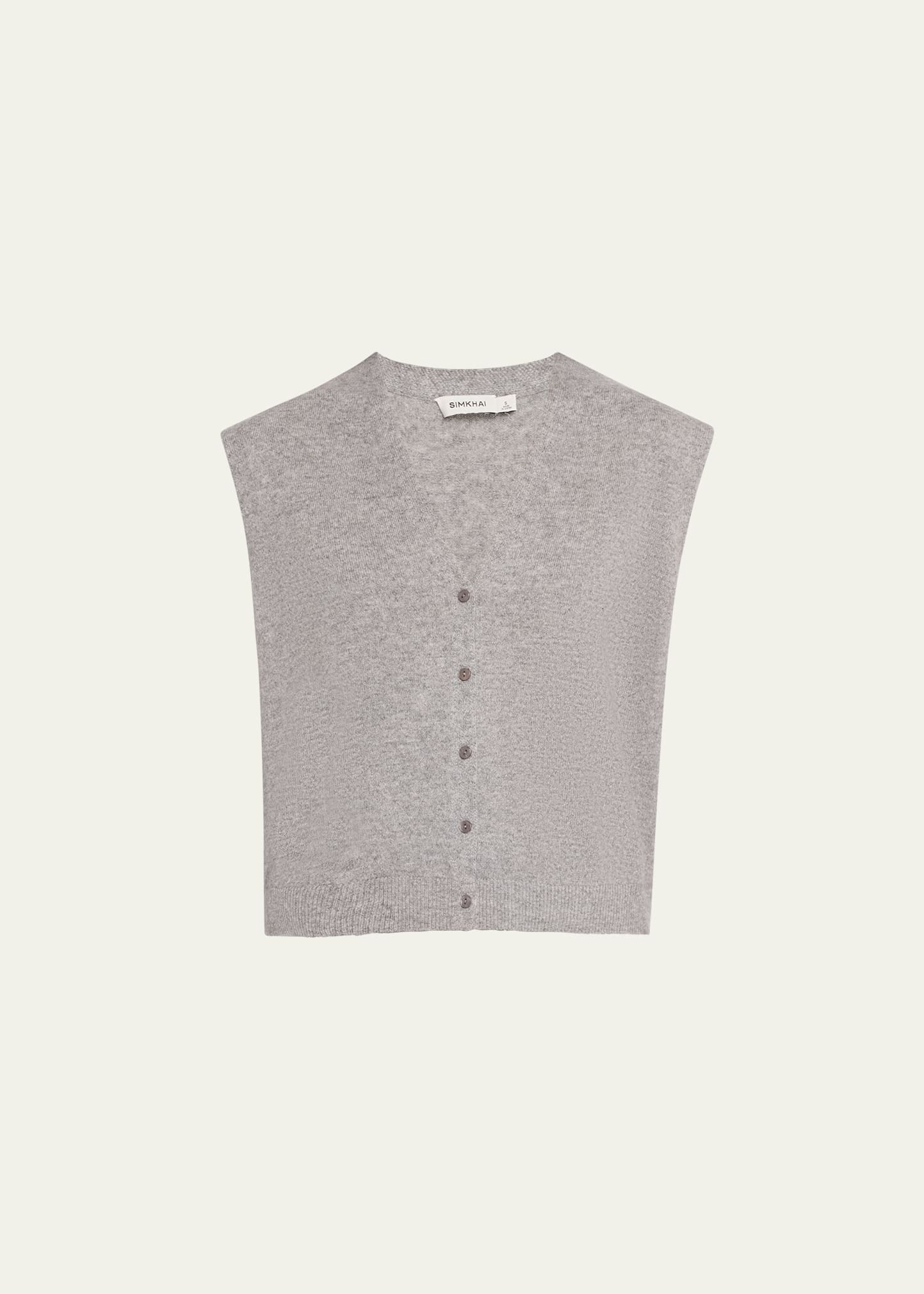 Simkhai Rozzi Cashmere Sweater Vest In Nickel Melange