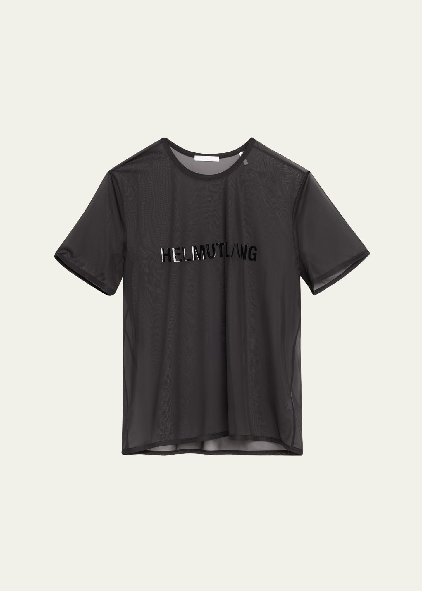 Shop Helmut Lang Men's Sheer Logo T-shirt In Black