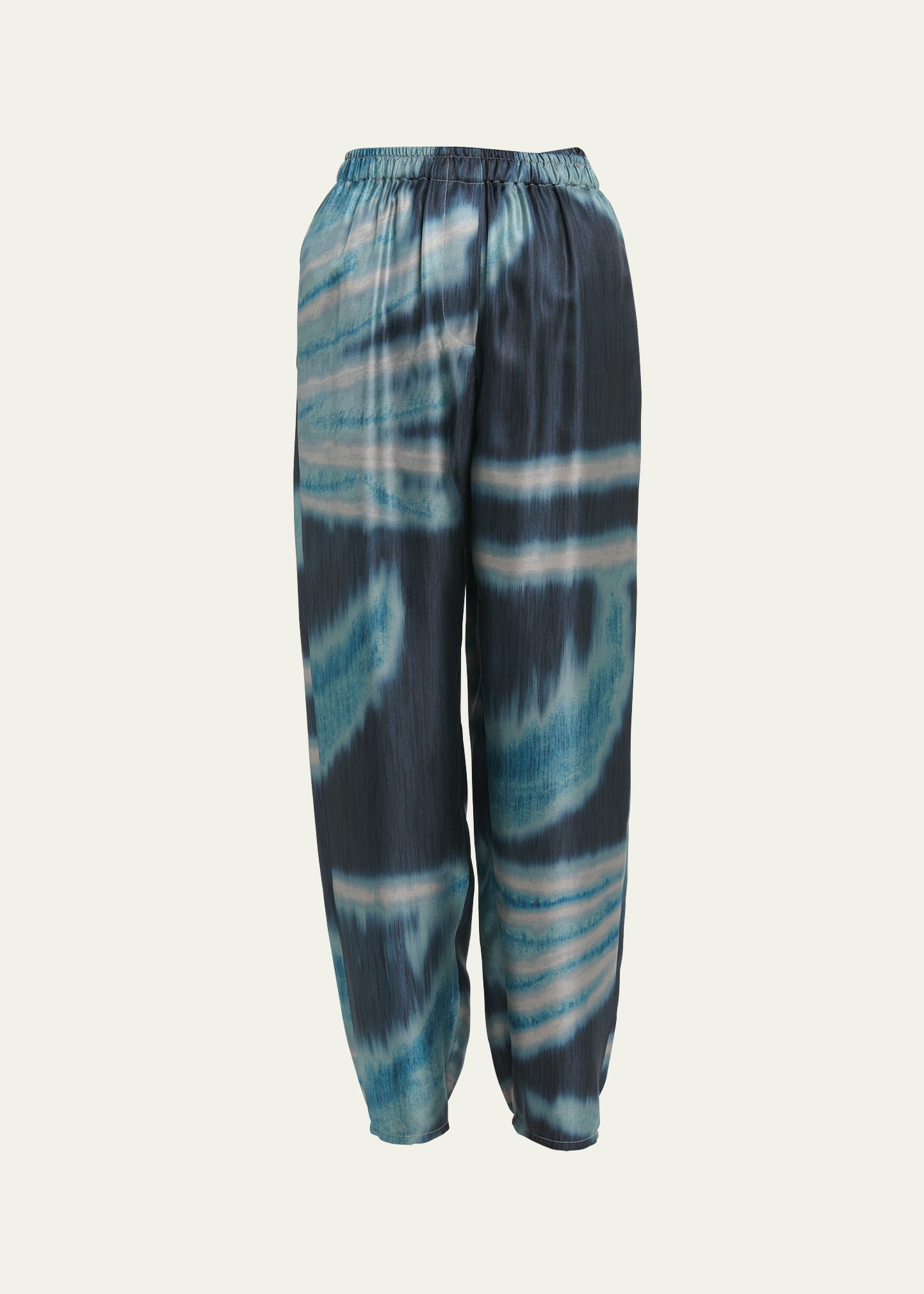 Giorgio Armani Abstract Print Silk Joggers In Multi