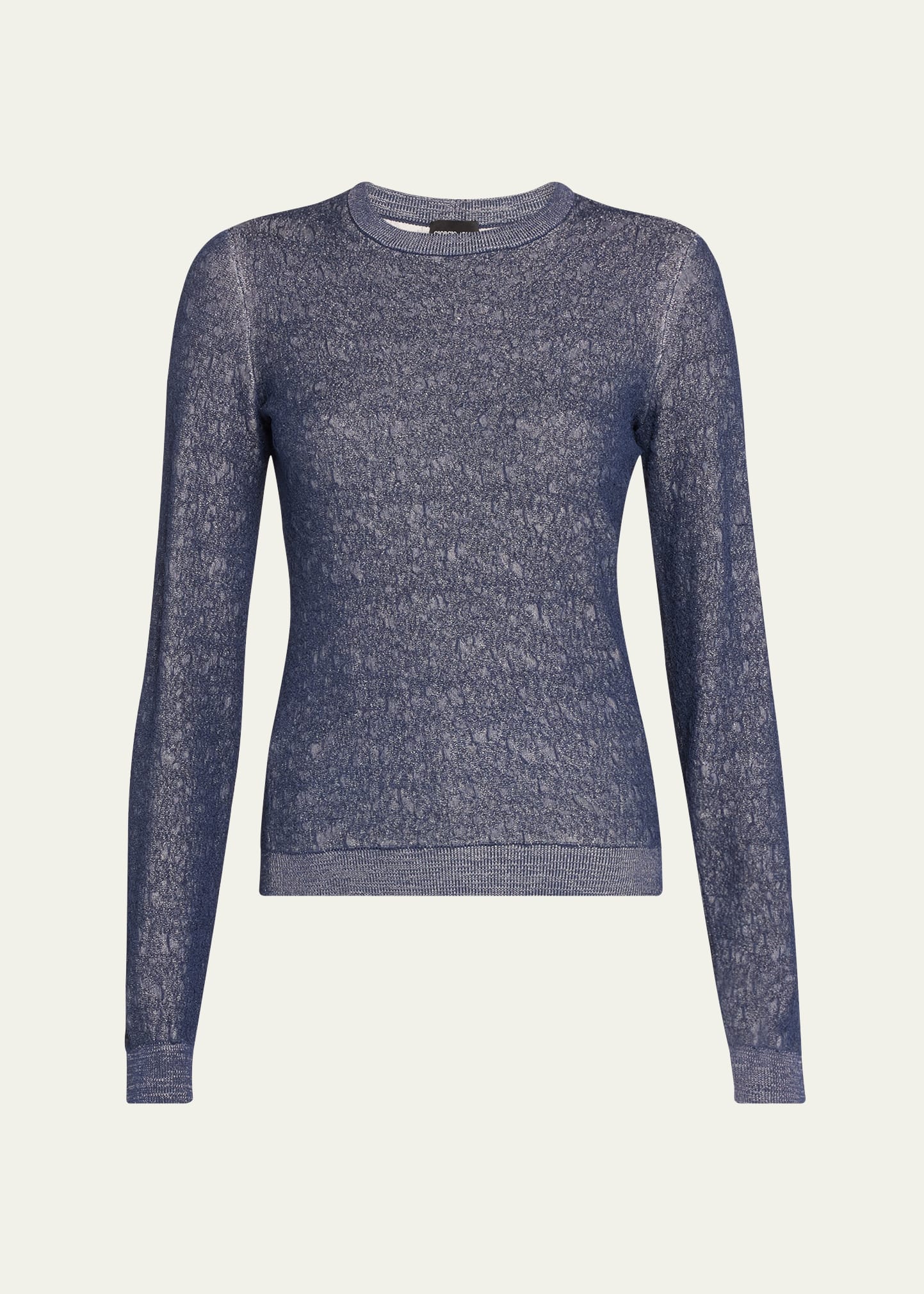 Giorgio Armani Shiny Viscose Knit Top In Navy