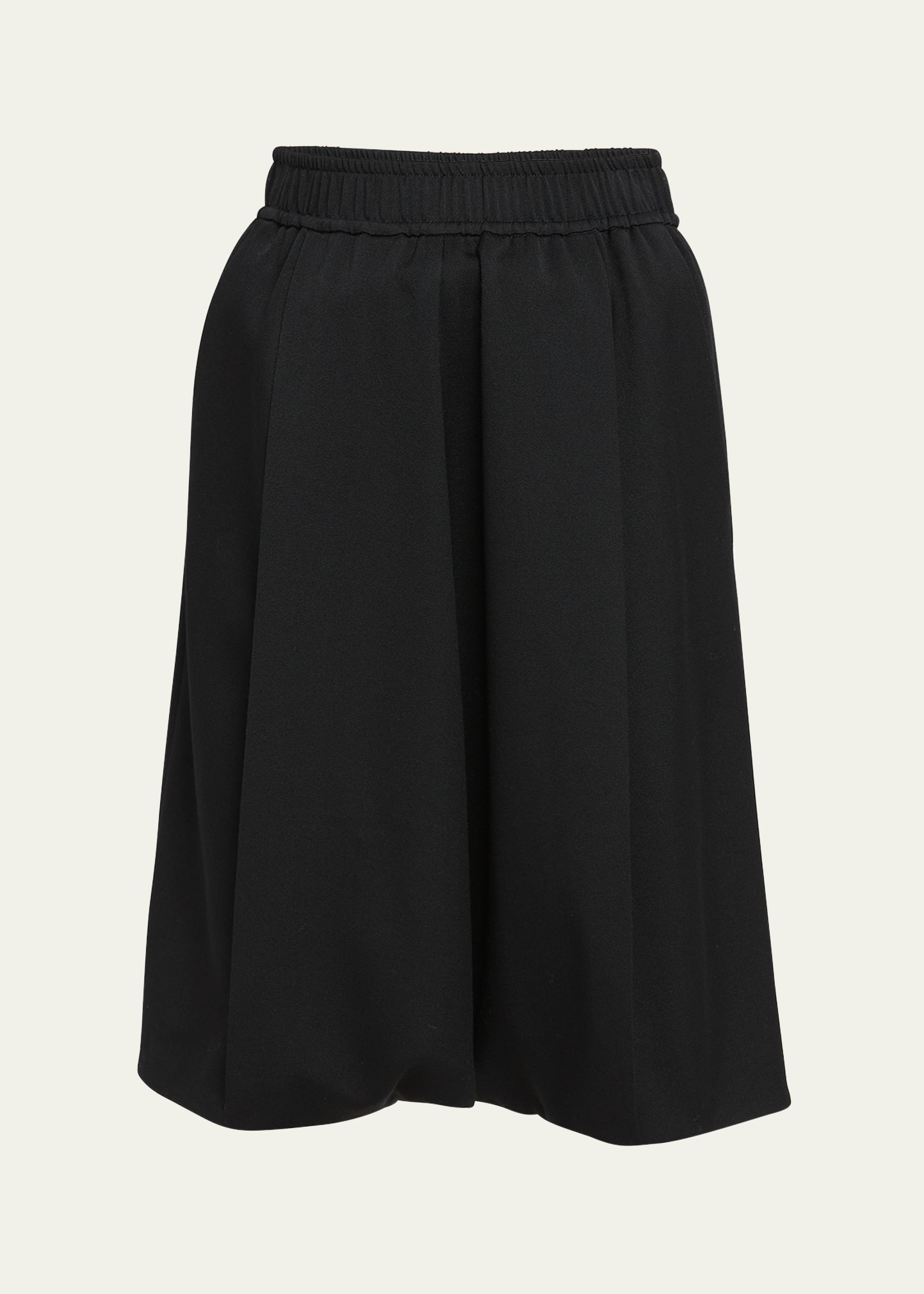 Giorgio Armani Virgin Wool Pleated Shorts In Black