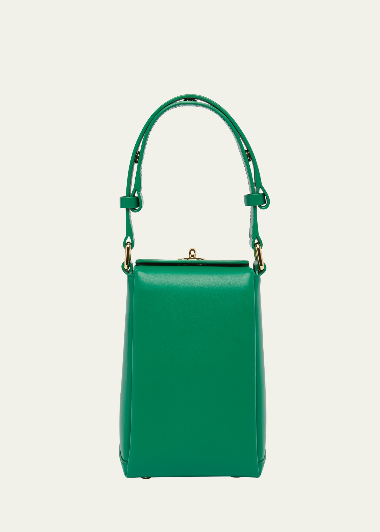 Plan C Leather Top-handle Bag In Green