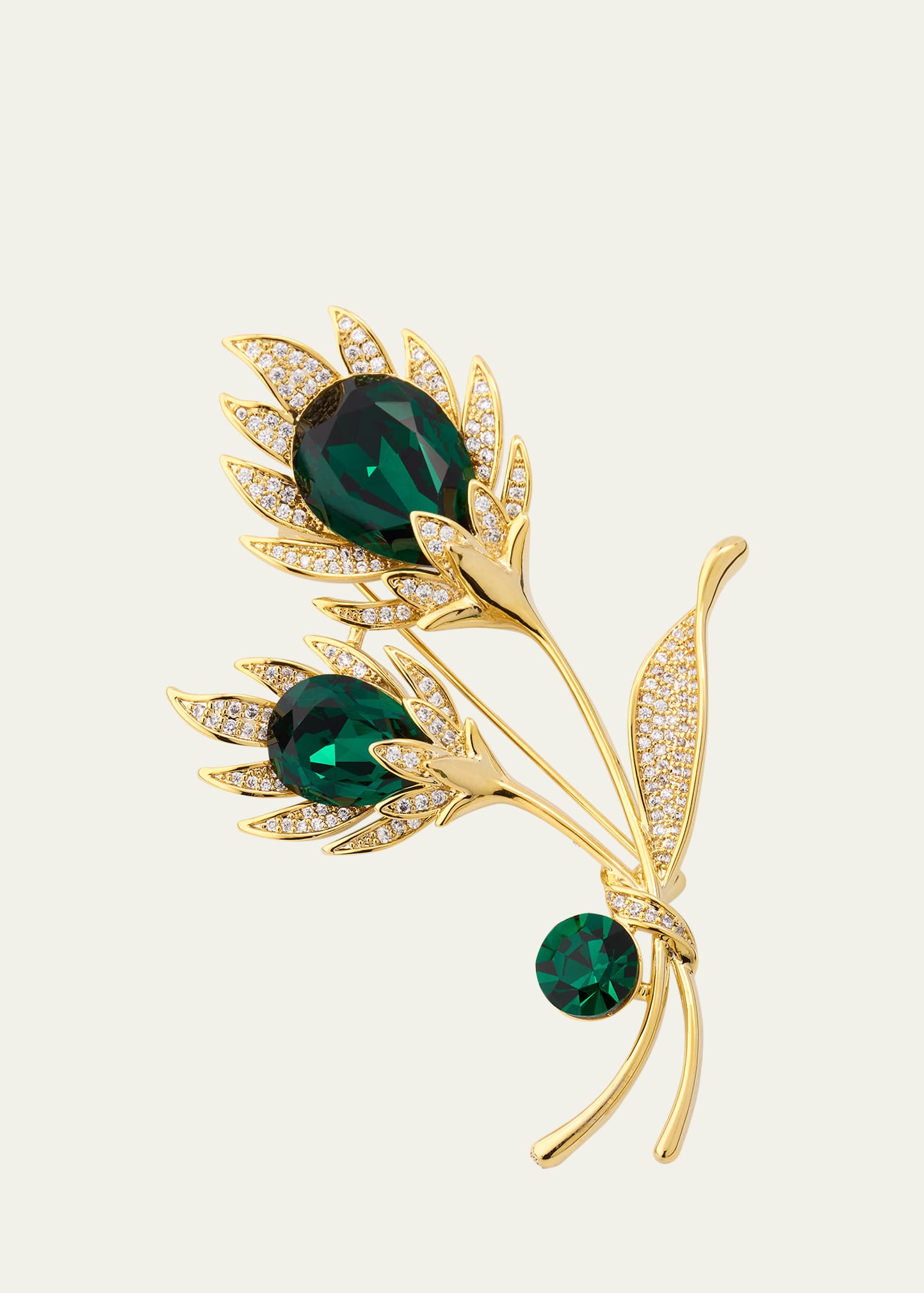 Natasha Accessories Limited Embellished Floral Brooch In Gold