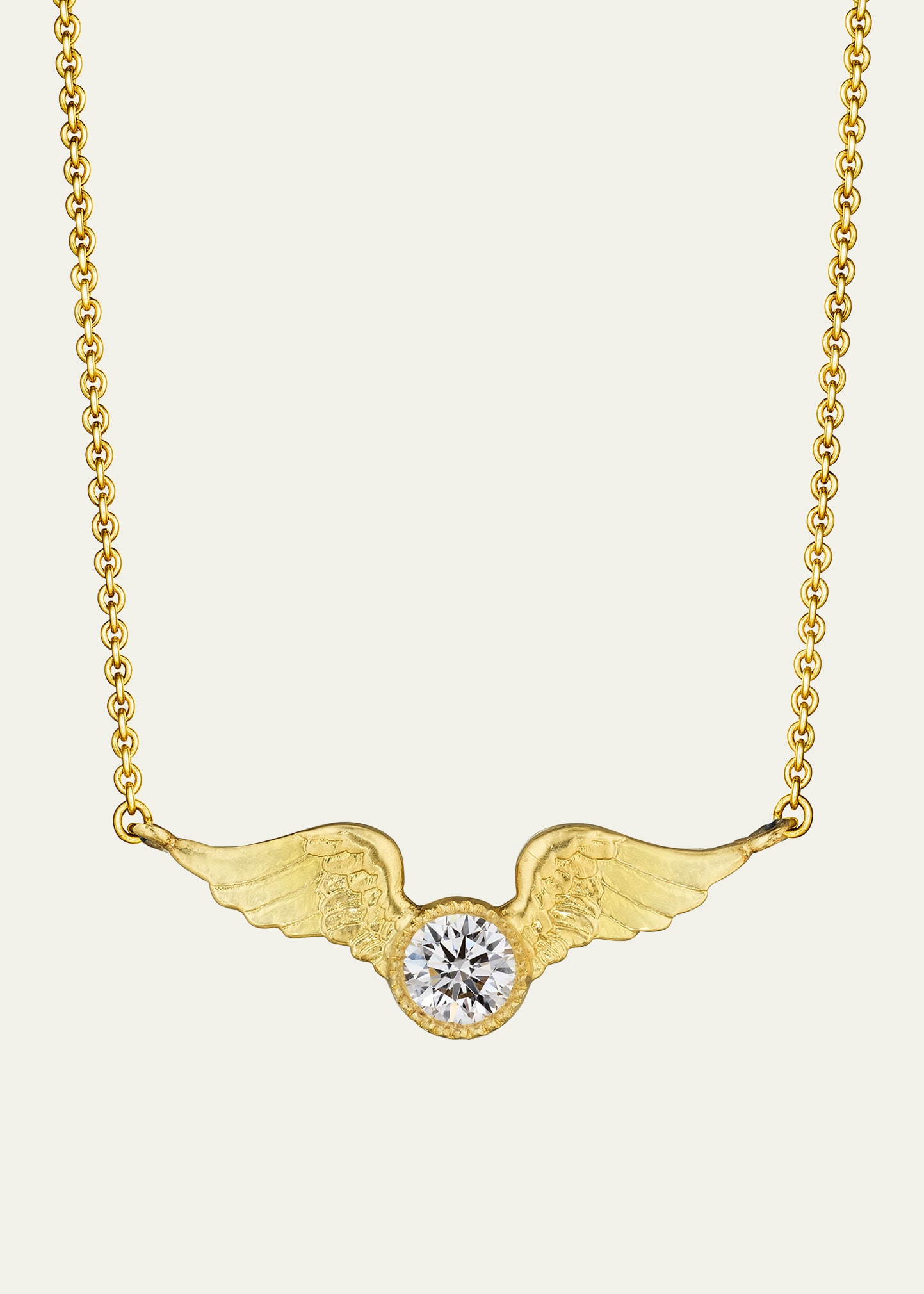 18K Yellow Gold Small Victory Diamond Necklace