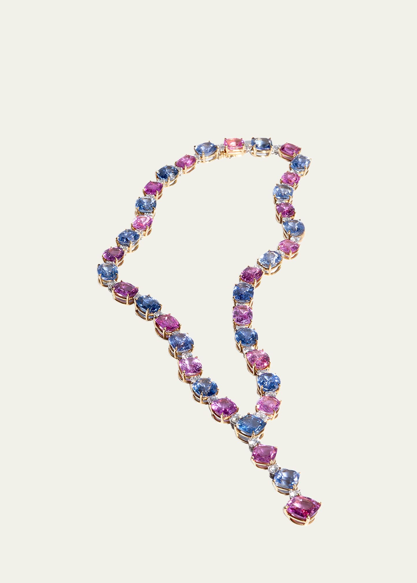 Bayco Sapphire And Diamond Lariat Necklace In Multi