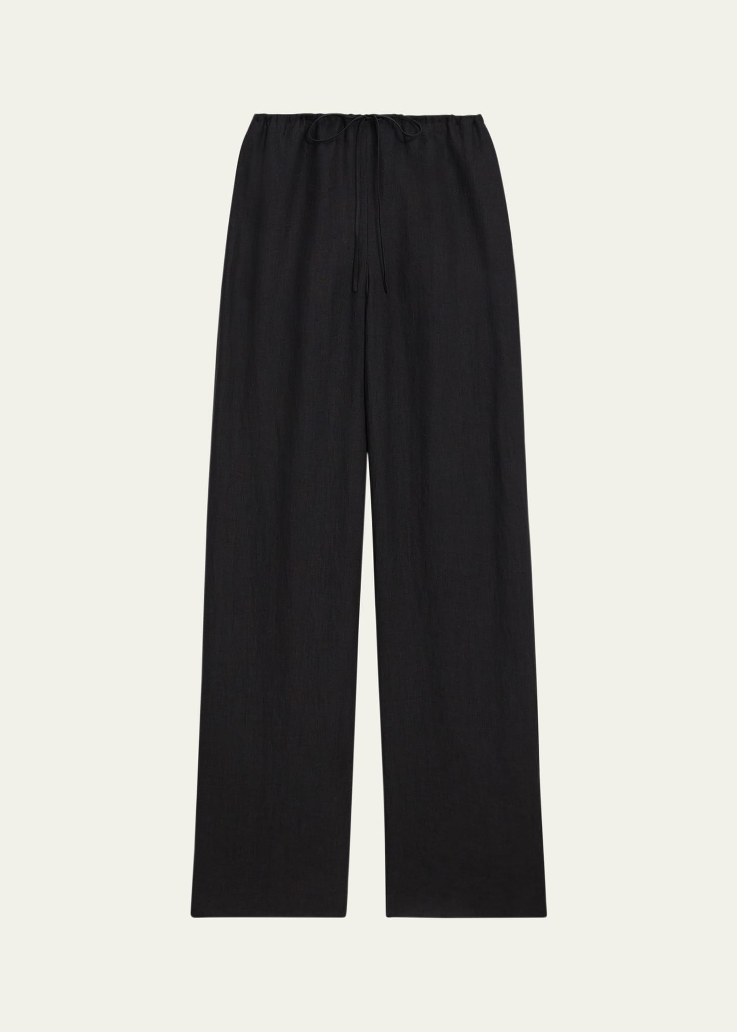 Shop Theory Draped Hemp Drawstring Wide-leg Pants In Black
