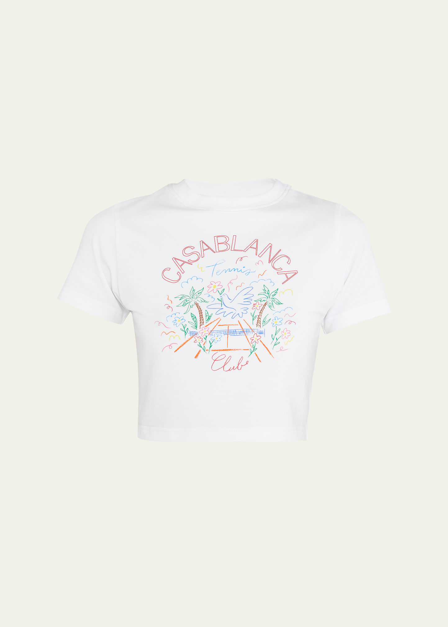 Crayon Tennis Club Printed Crop Baby T-Shirt
