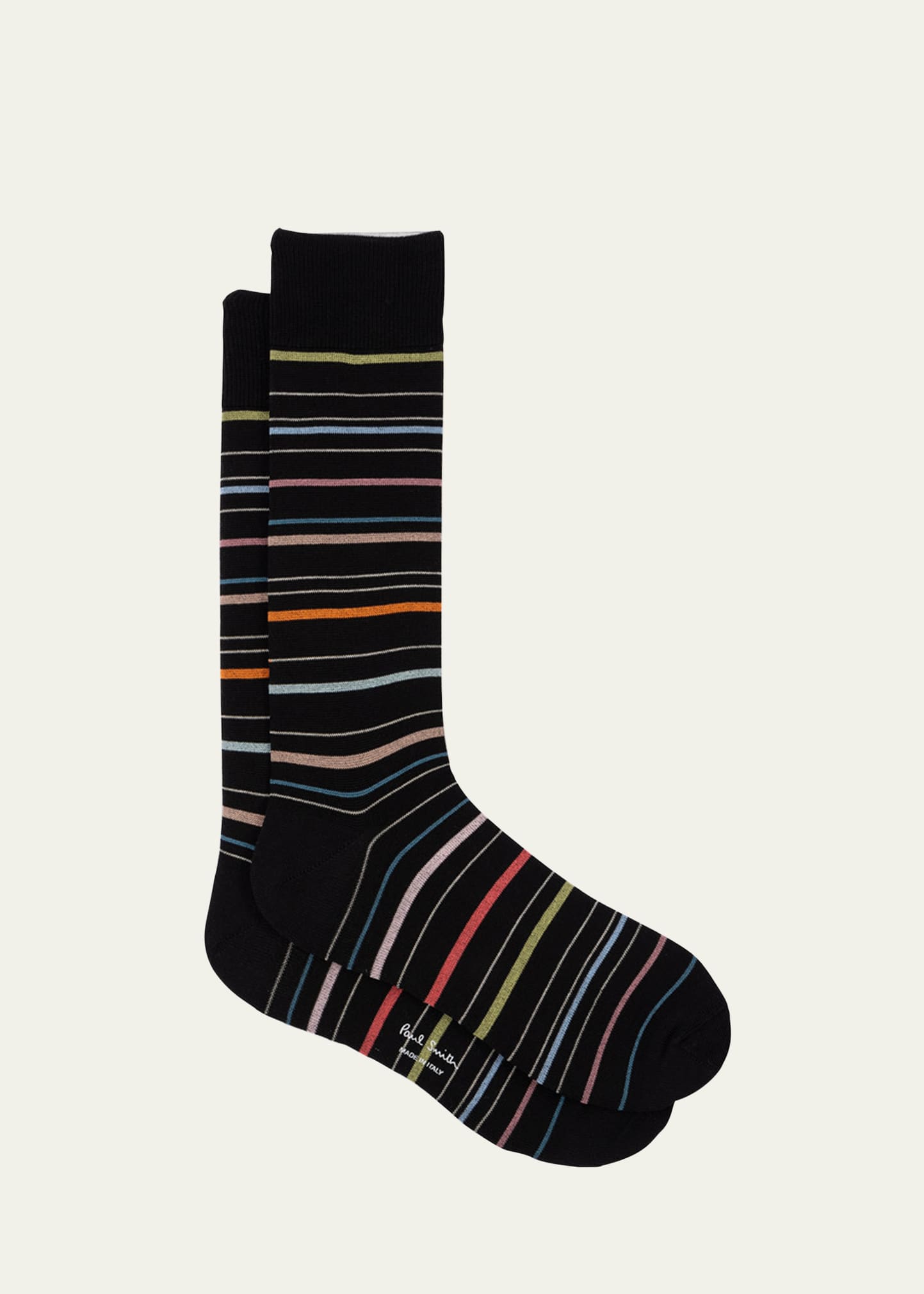 PAUL SMITH MEN'S PENCIL STRIPE CREW SOCKS 