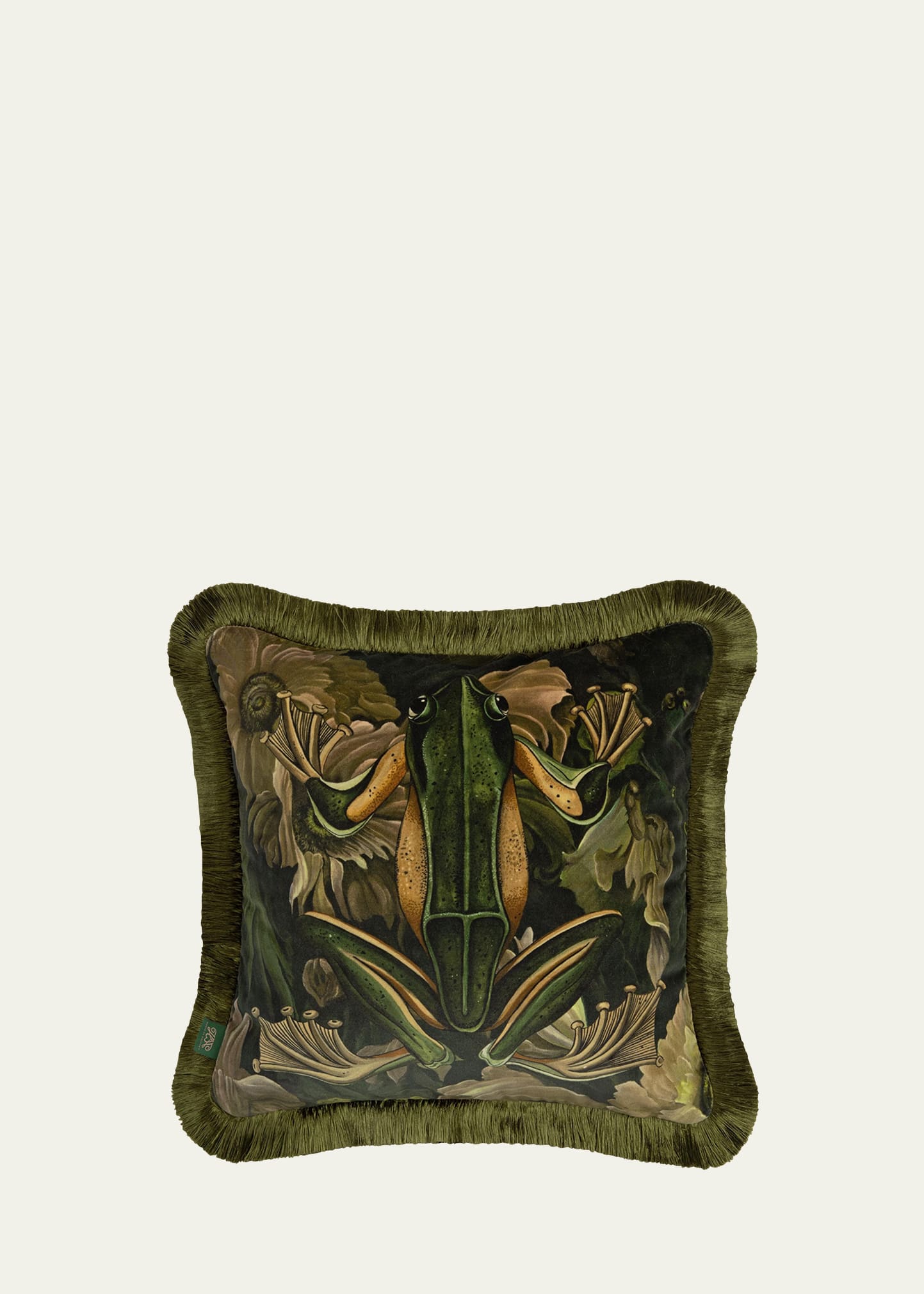Umbra Amphibia Velvet Fringed Cushion, 18" Square
