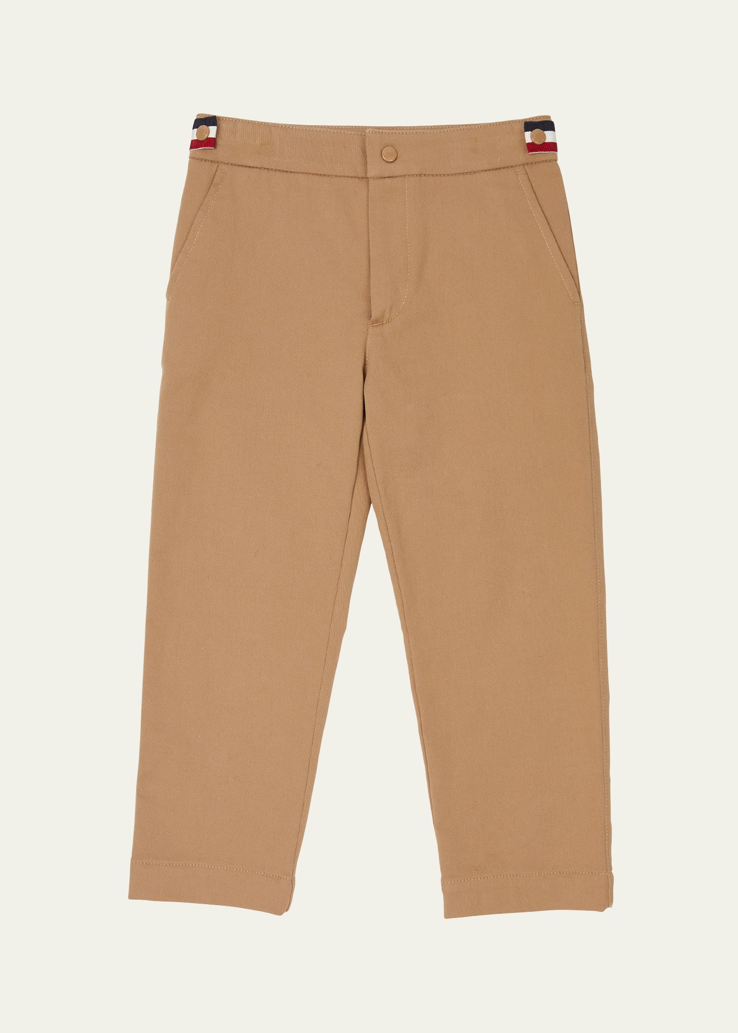 MONCLER BOY'S TRI-STRIPE TWILL TROUSERS 