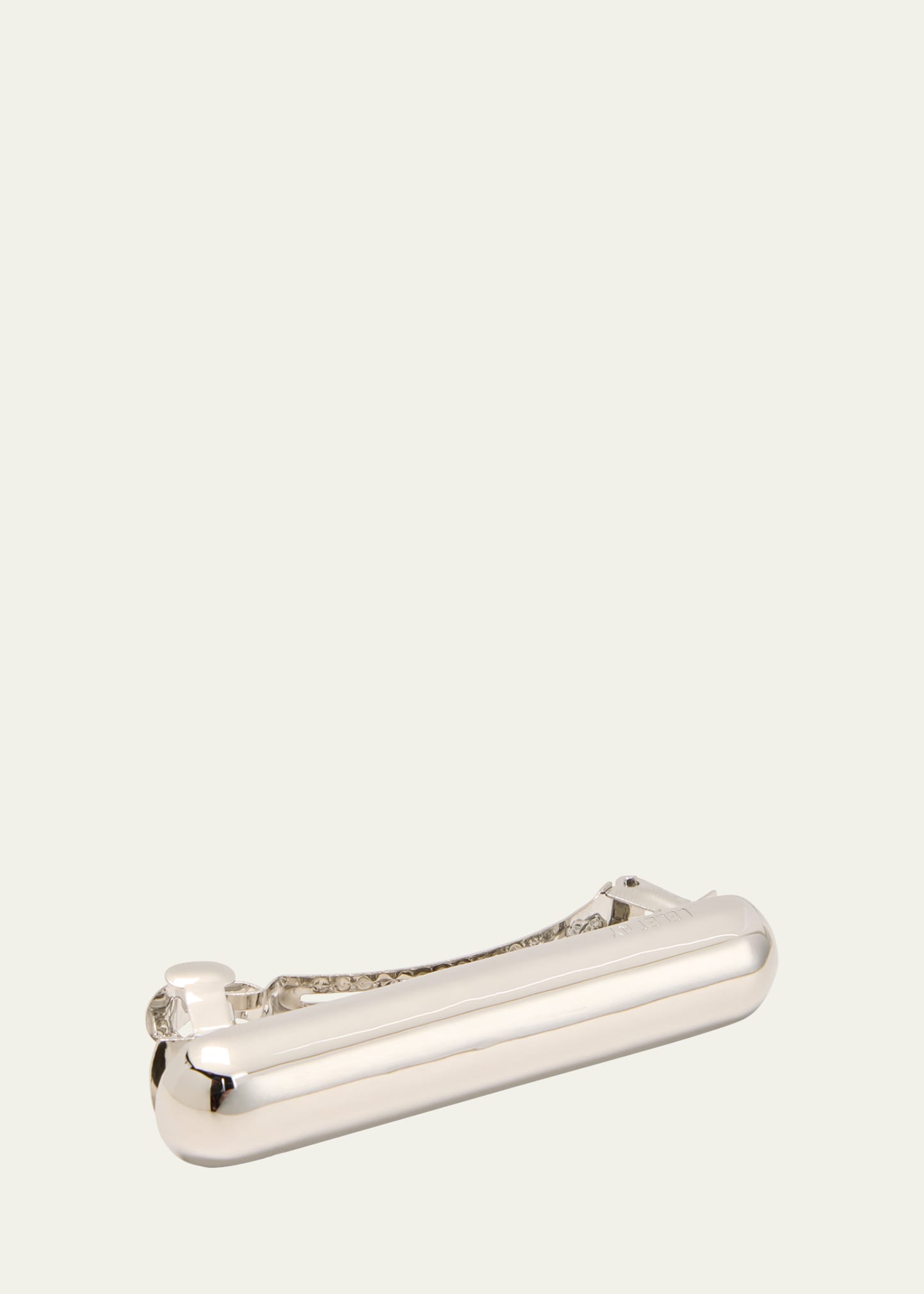Lelet Ny Glossy Bar Barrette In Rhodium