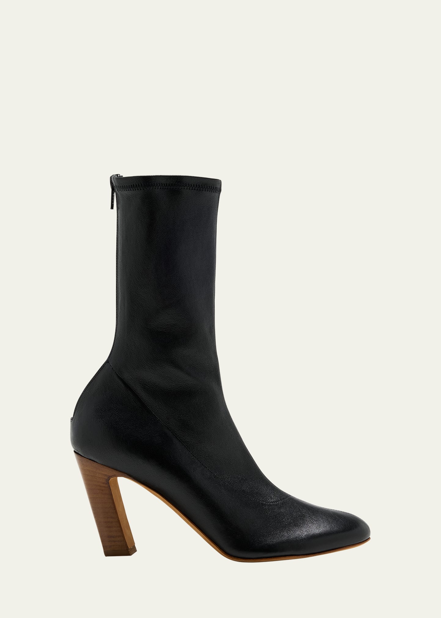 Khaite Chic Ballerina-inspired Leather Boots 85 In Black