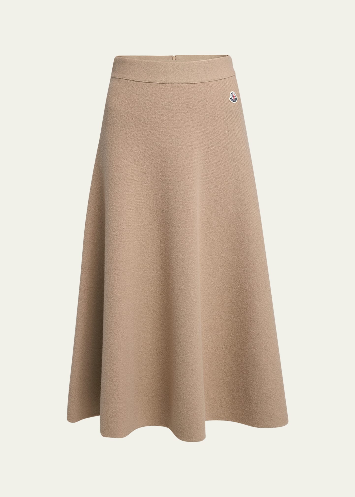 Carded Wool Knit Midi Skirt