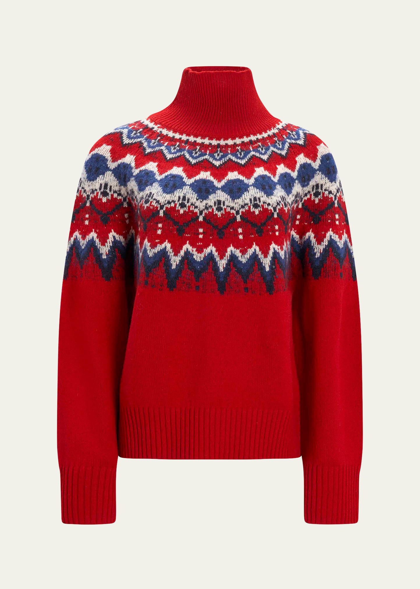 Soleil Fair Isle Wool Turtleneck Sweater