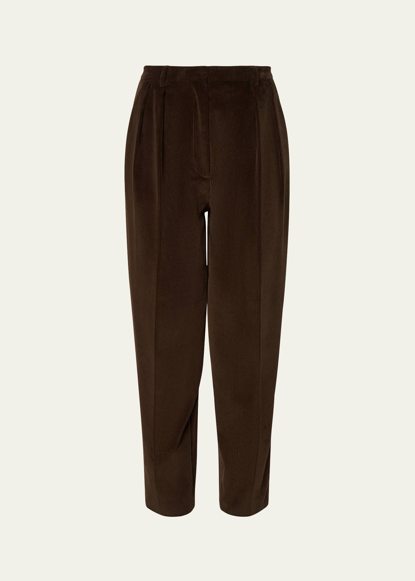 Emmett Corduroy Double-Pleated Tapered Pants