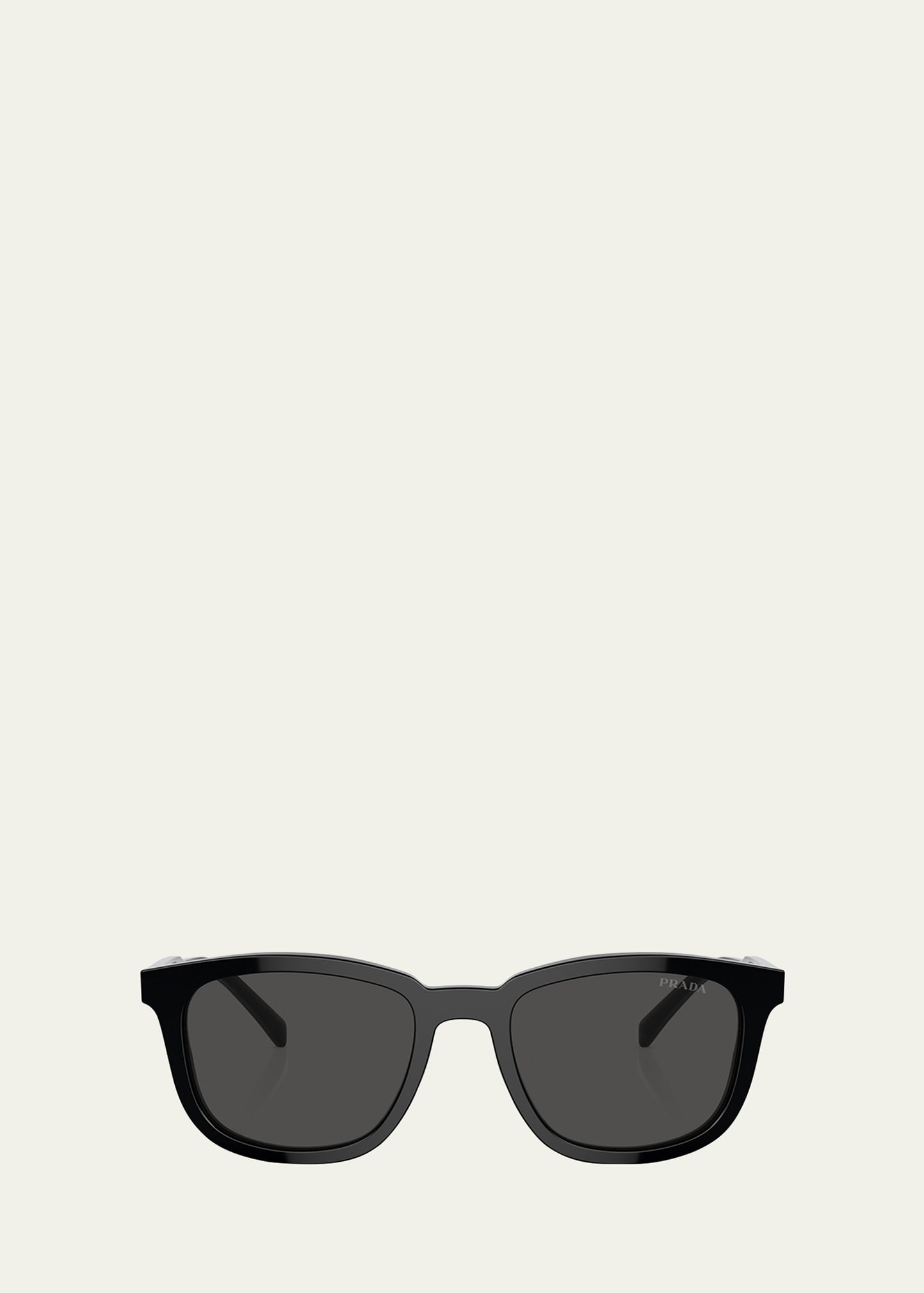 Prada Men's Round Acetate Sunglasses In Black