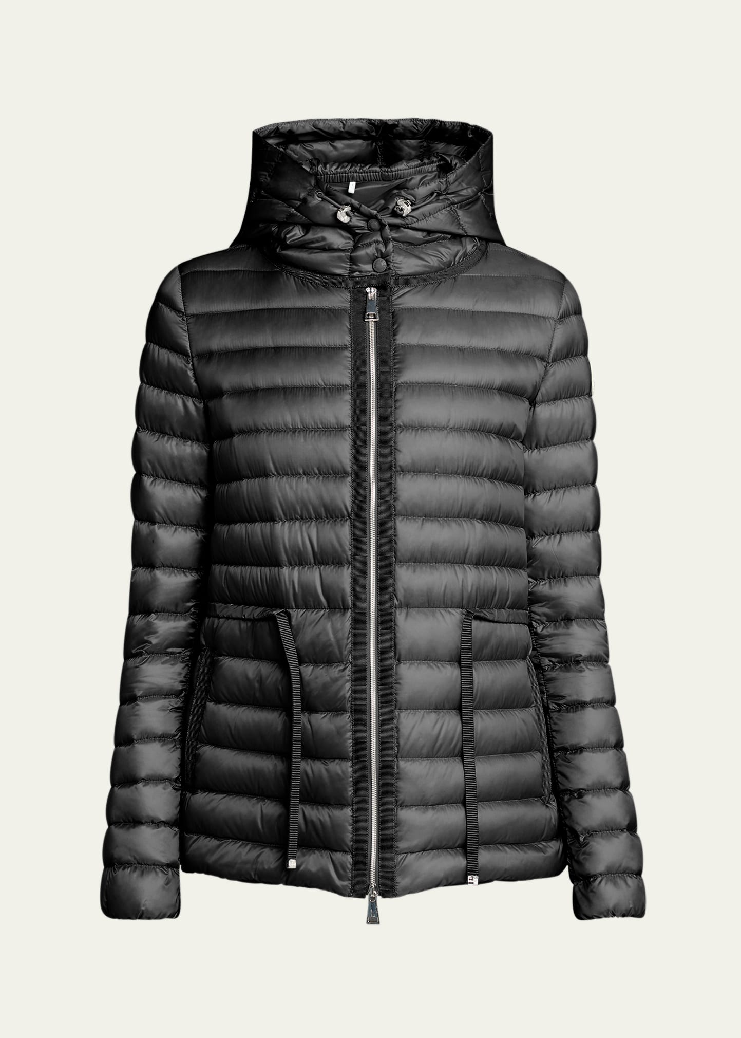 Moncler Raie Short Puffer Parka Jacket In Black