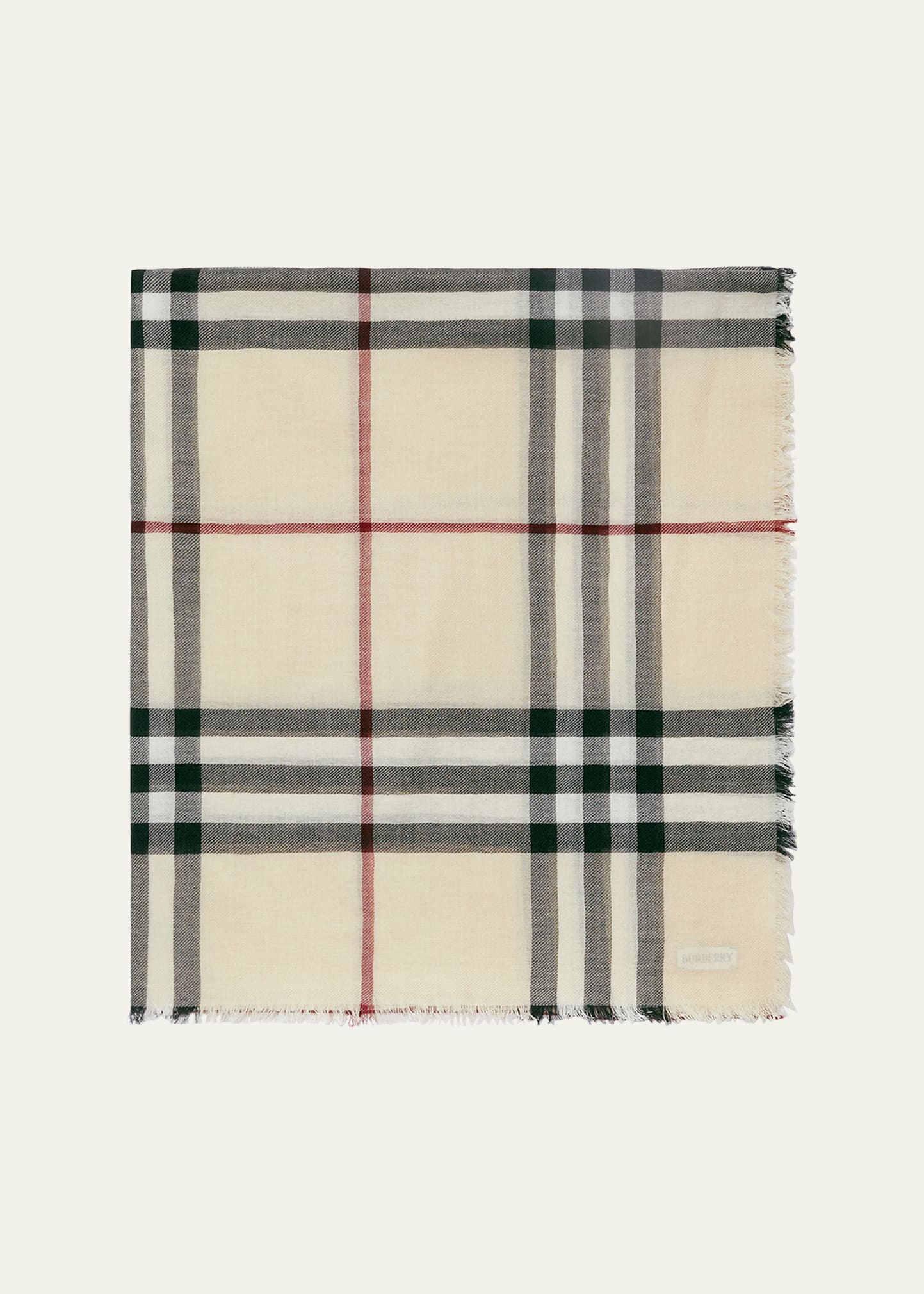 Burberry Giant Check Wool Scarf In Stone