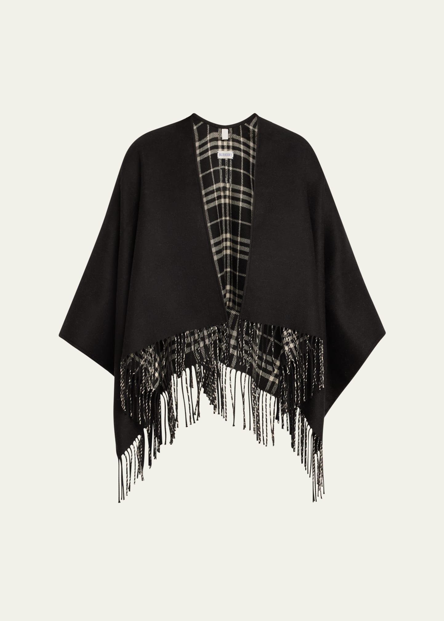 BURBERRY CHARLOTTE CHECK WOOL CAPE